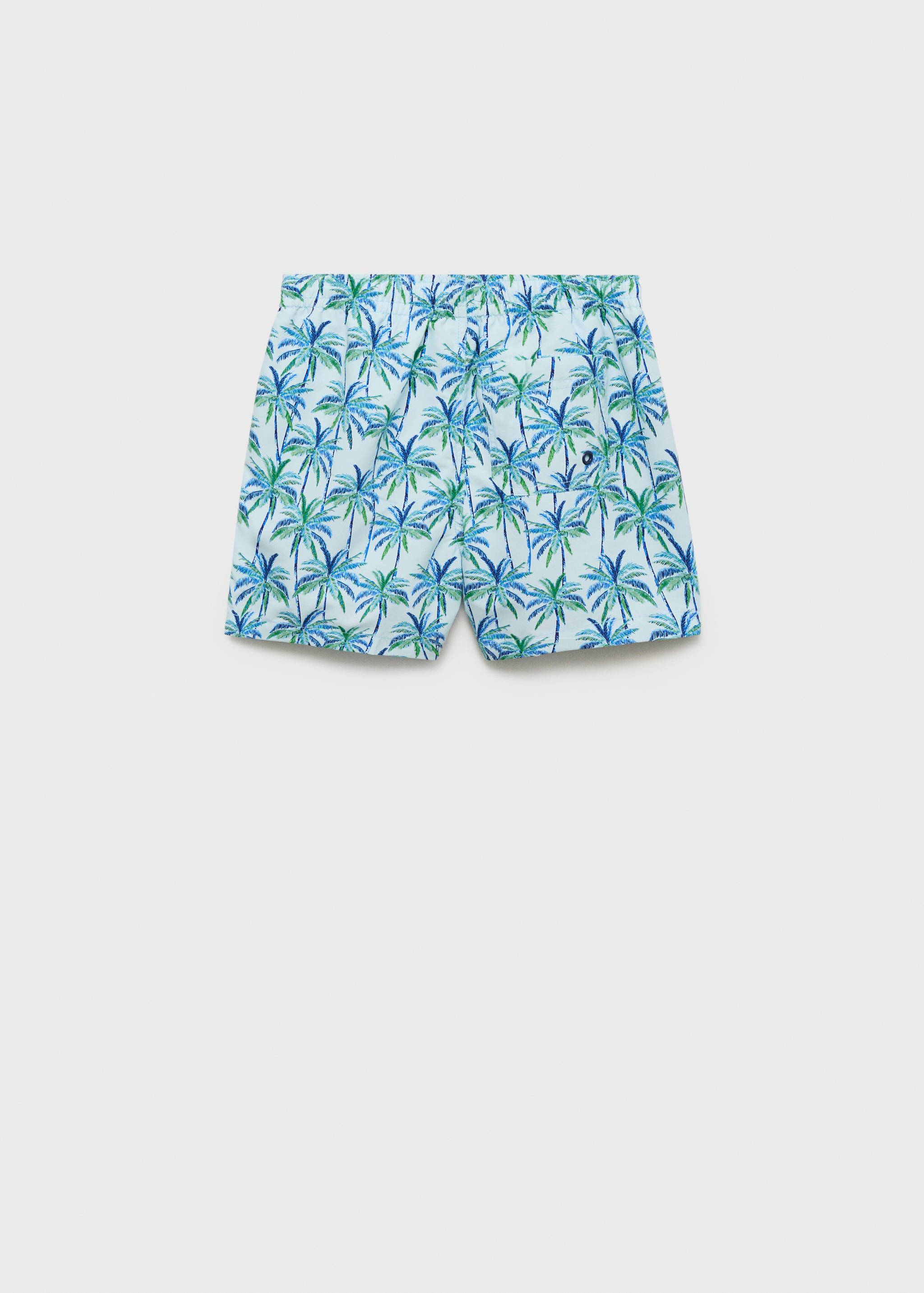 Palm trees print swimsuit trunks - Reverse of the article
