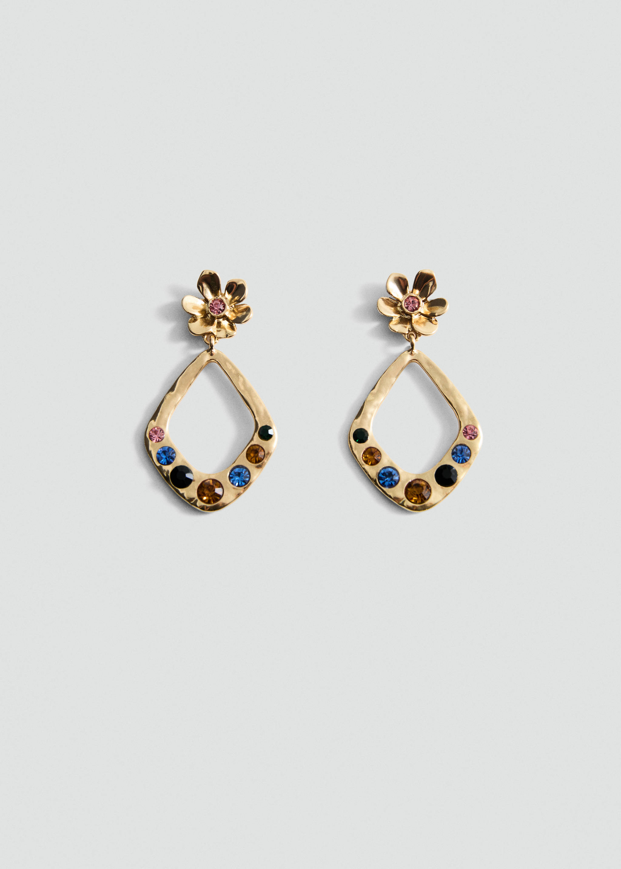 Geometric earrings with crystals detail - Article without model