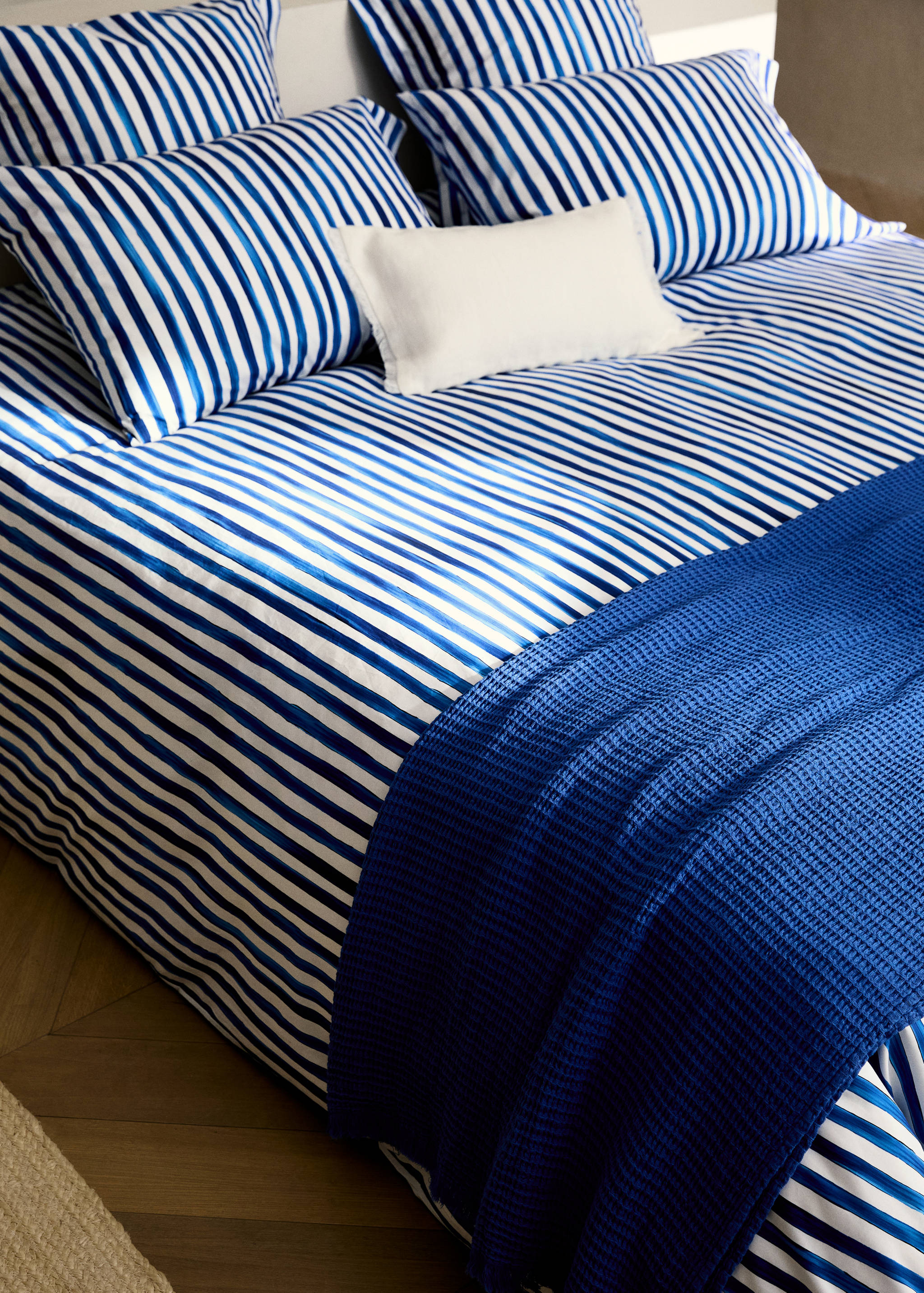 Funda nórdica algodón percal rayas acuarela cama 180/200 cm - Detalle del artículo 7