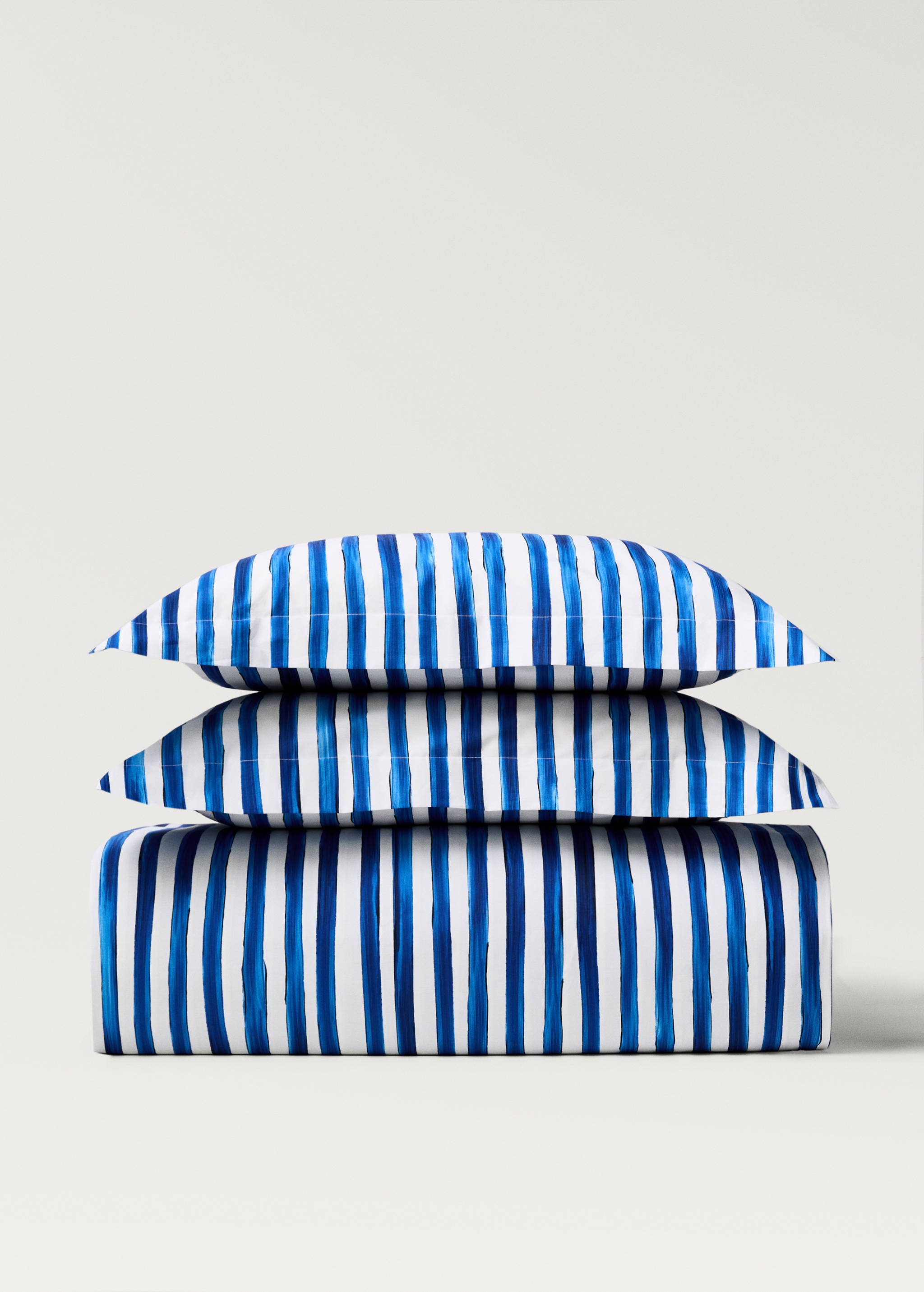 Funda nórdica algodón percal rayas acuarela cama 180/200 cm - Artículo sin modelo