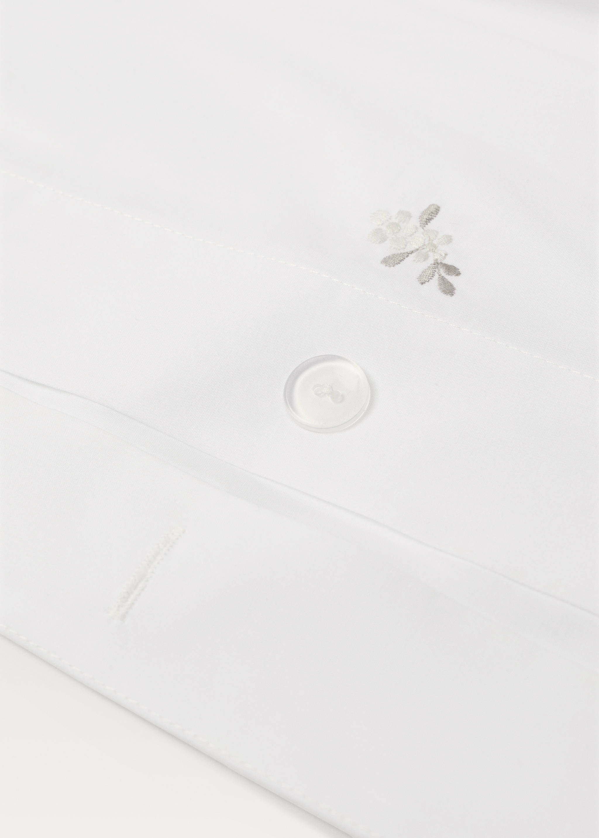 Cotton percale embroidered-flower duvet cover for crib - Details of the article 3