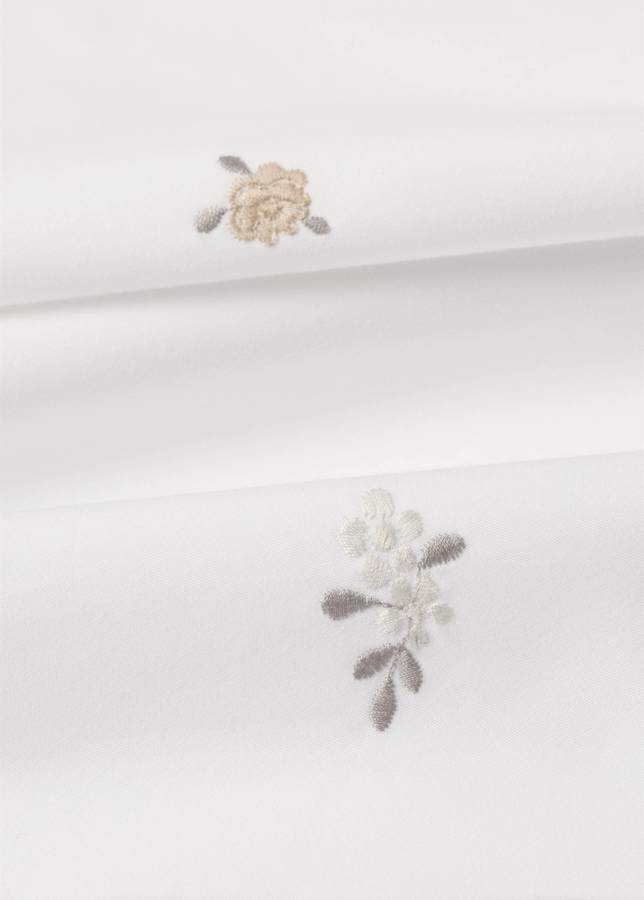 Cotton percale embroidered-flower children's duvet cover for 90 cm bed - Details of the article 1