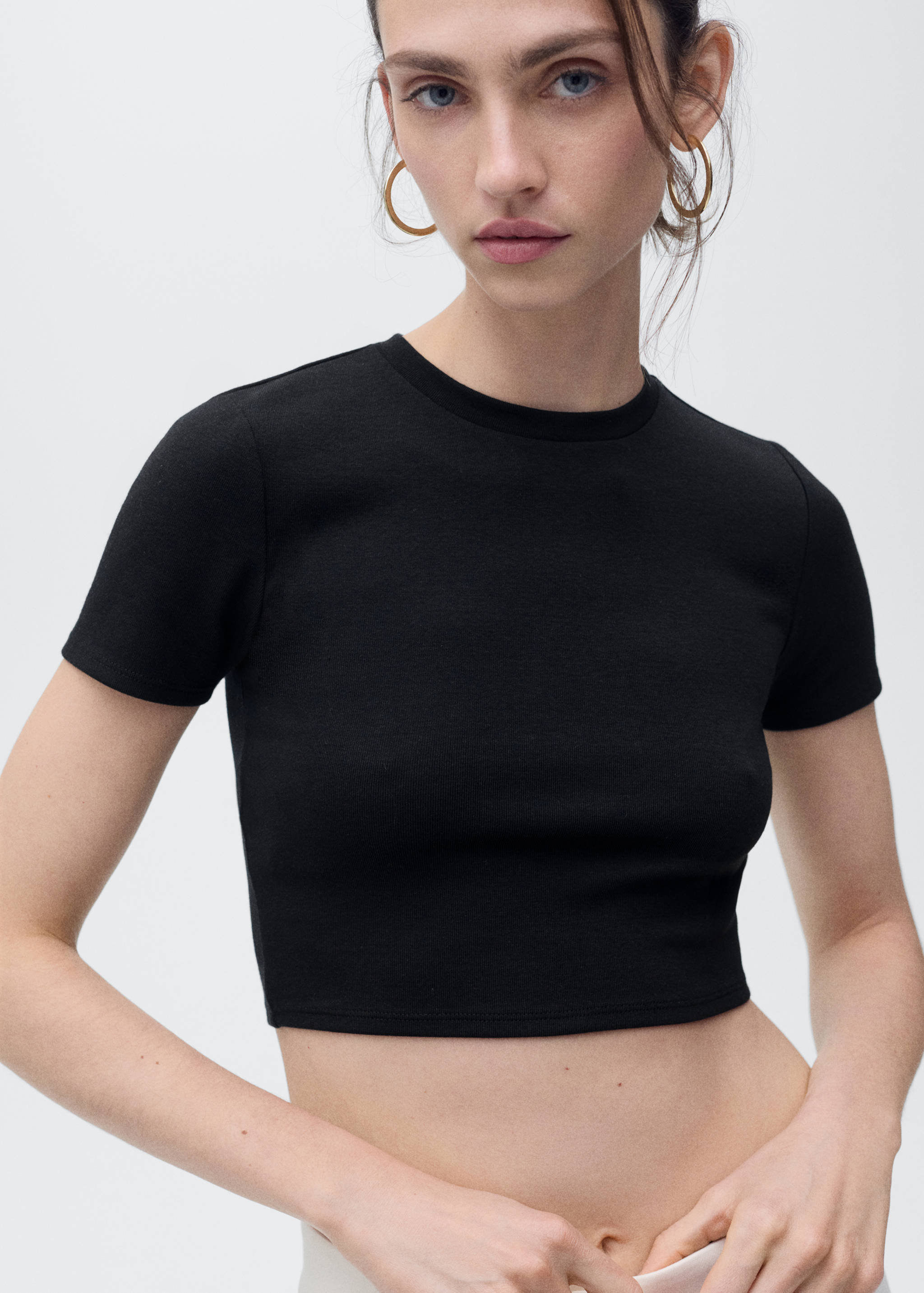 Fitted cropped t-shirt - Details of the article 1