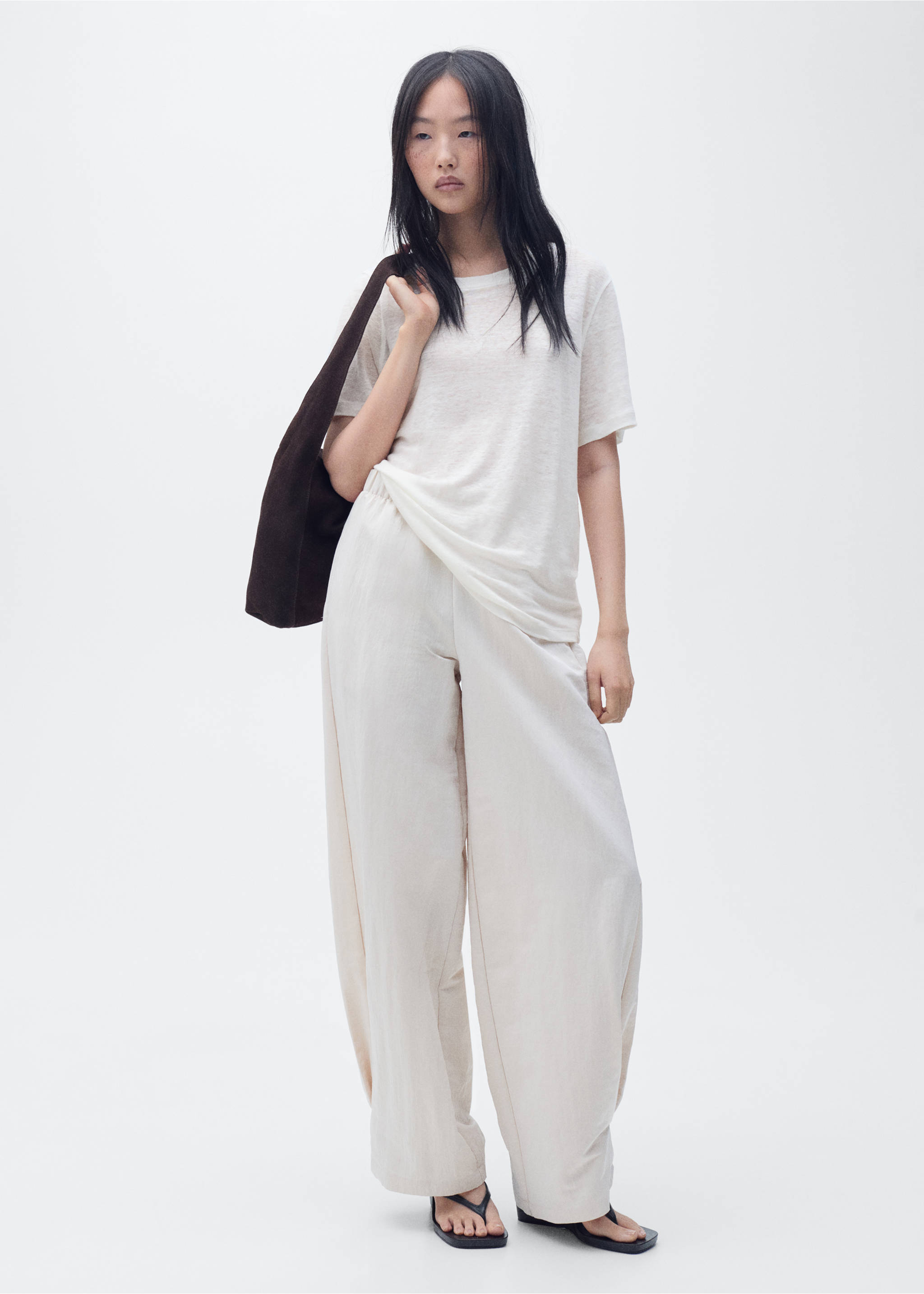 Short-sleeved linen t-shirt - General plane, Off White. Ref: 87006346-00.