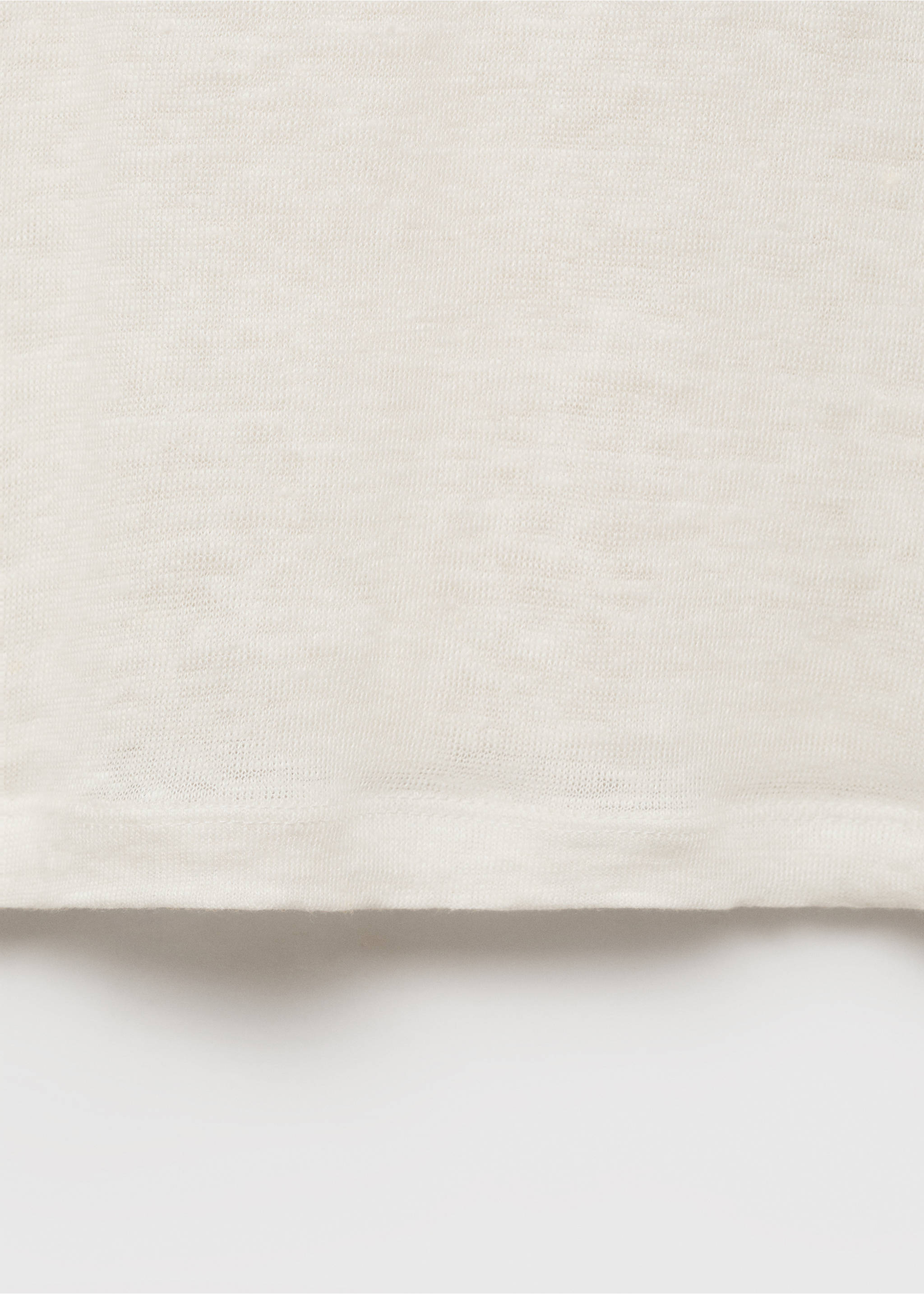 Short-sleeved linen t-shirt - Details of the article 0, Off White. Ref: 87006346-00.