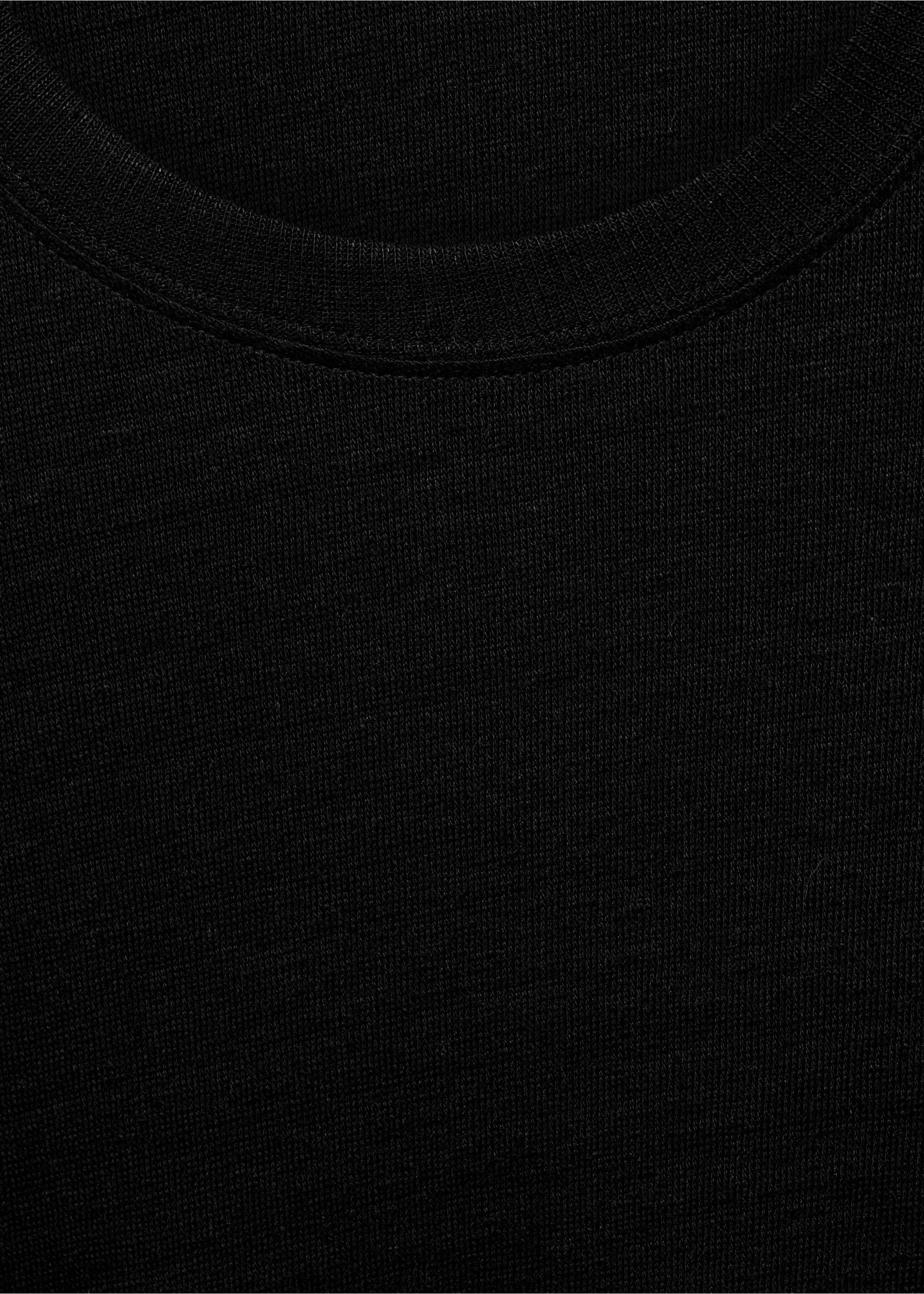 Short-sleeved linen t-shirt - Details of the article 8, Black. Ref: 87006346-00.