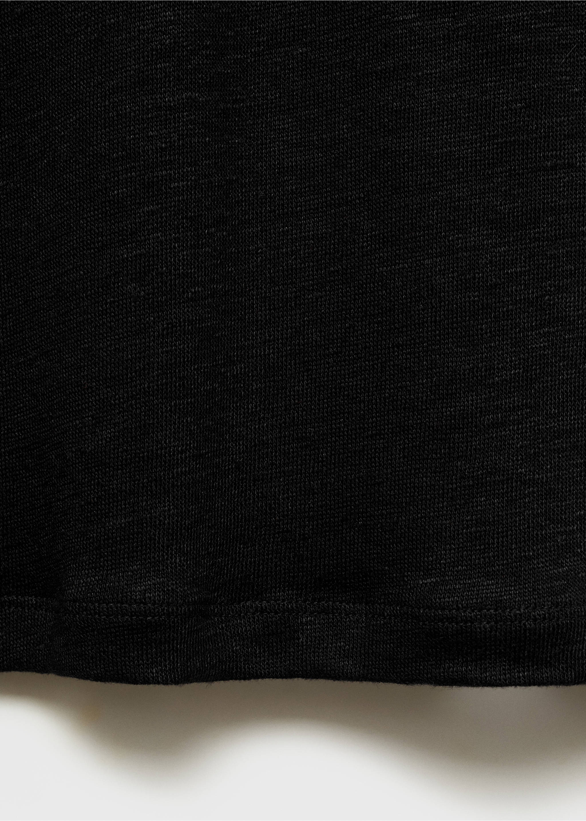 Short-sleeved linen t-shirt - Details of the article 0, Black. Ref: 87006346-00.