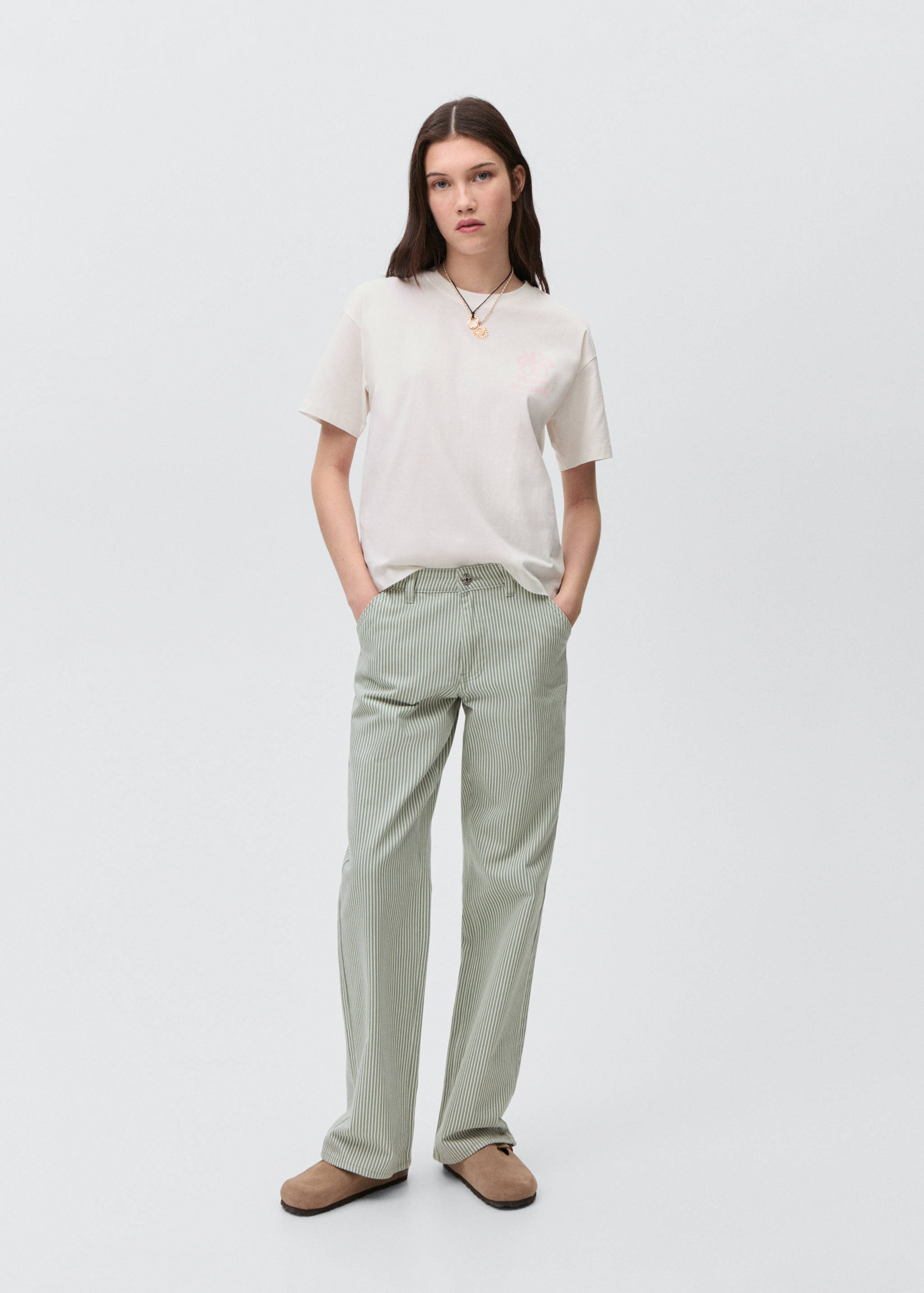 T-shirt algodão estampada - Plano geral