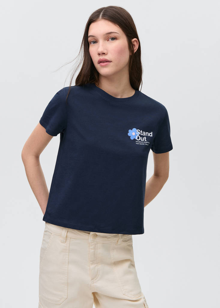 Short-sleeved printed t-shirt — Dark Navy
