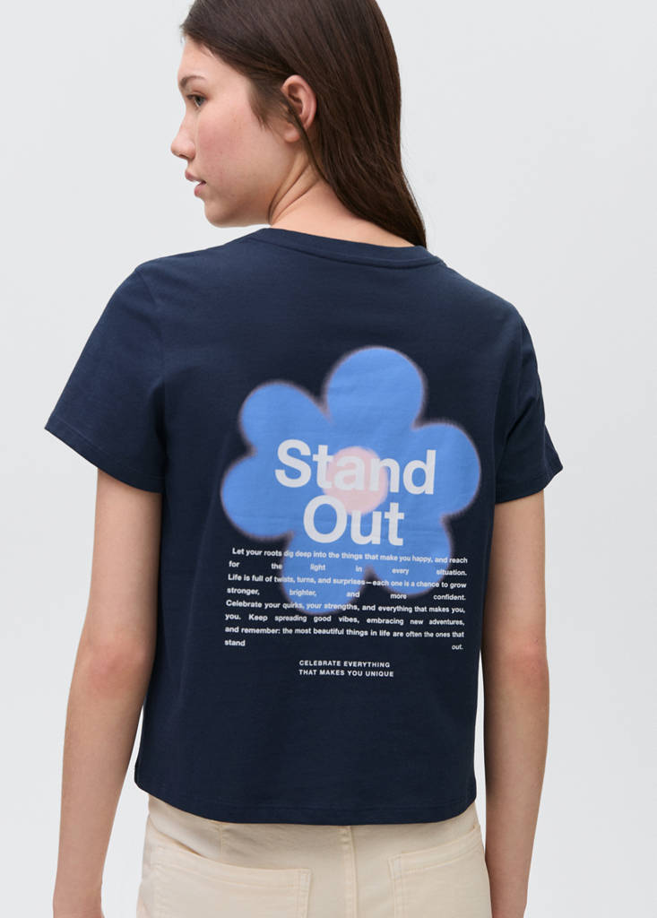Short-sleeved printed t-shirt — Dark Navy