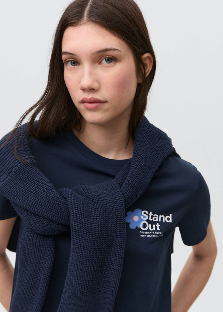 Short-sleeved printed t-shirt — Dark Navy