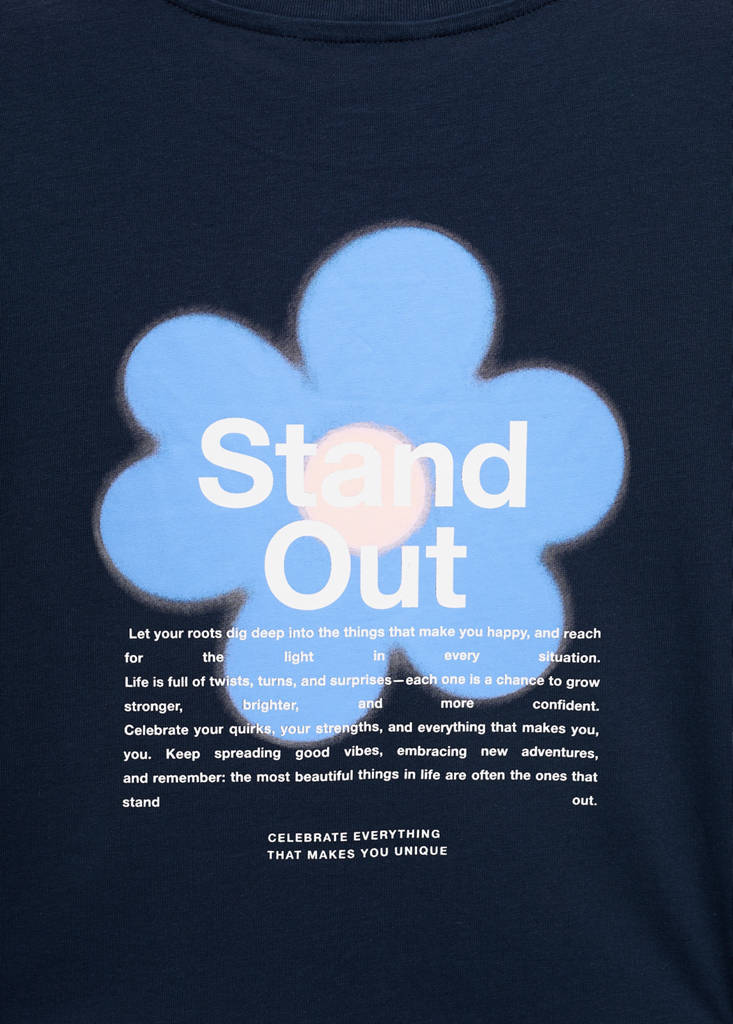 Short-sleeved printed t-shirt — Dark Navy