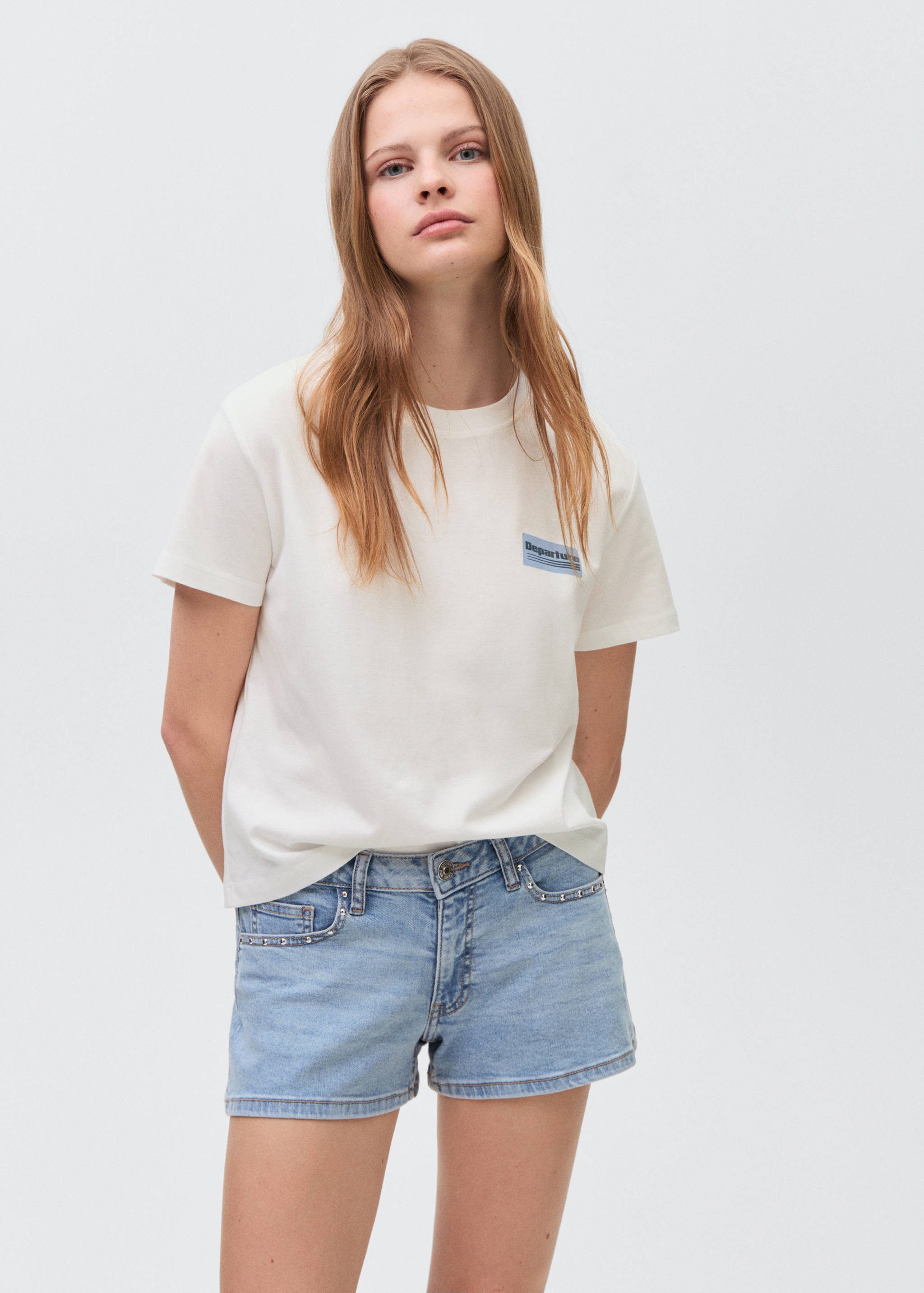 Printed cotton-blend T-shirt - Medium plane