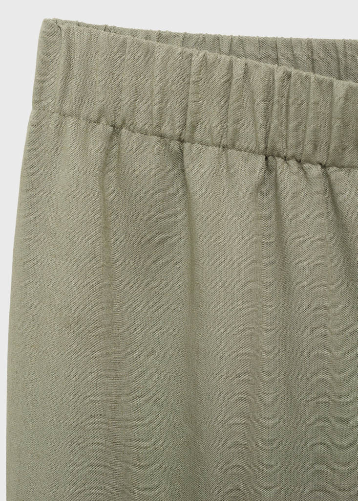 Straight linen-blend trousers — Khaki