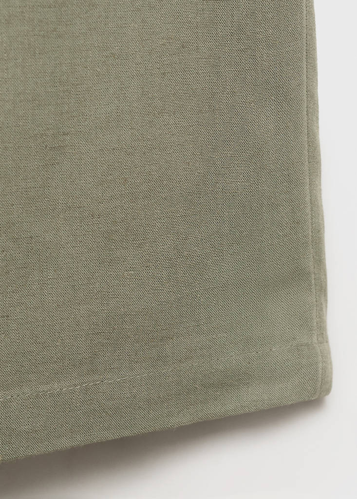 Straight linen-blend trousers — Khaki