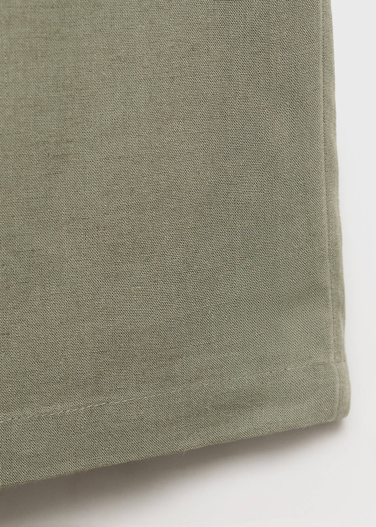 Straight linen-blend trousers — Khaki