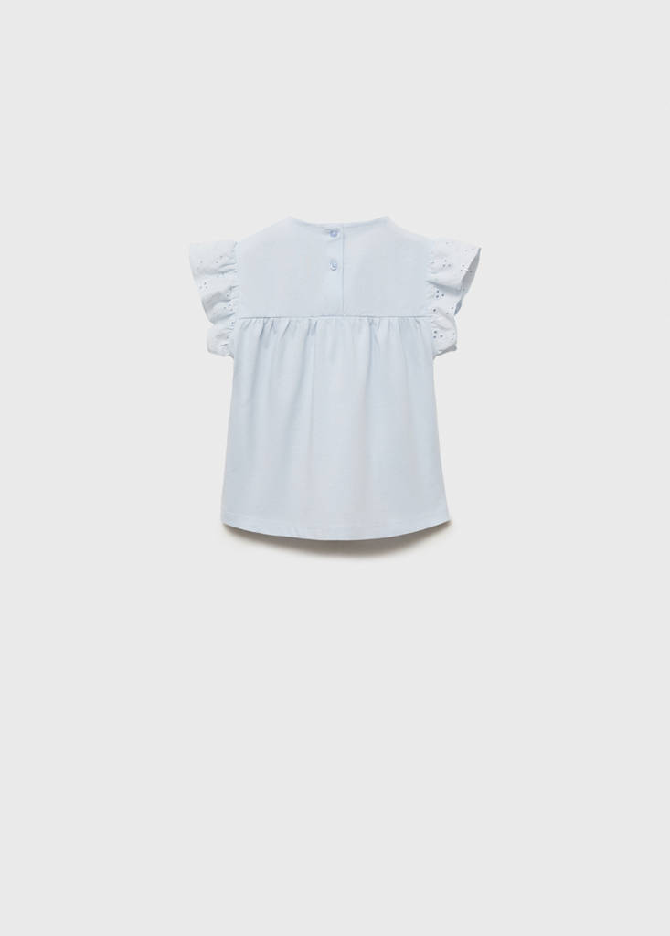 Openwork details T-shirt — Sky Blue