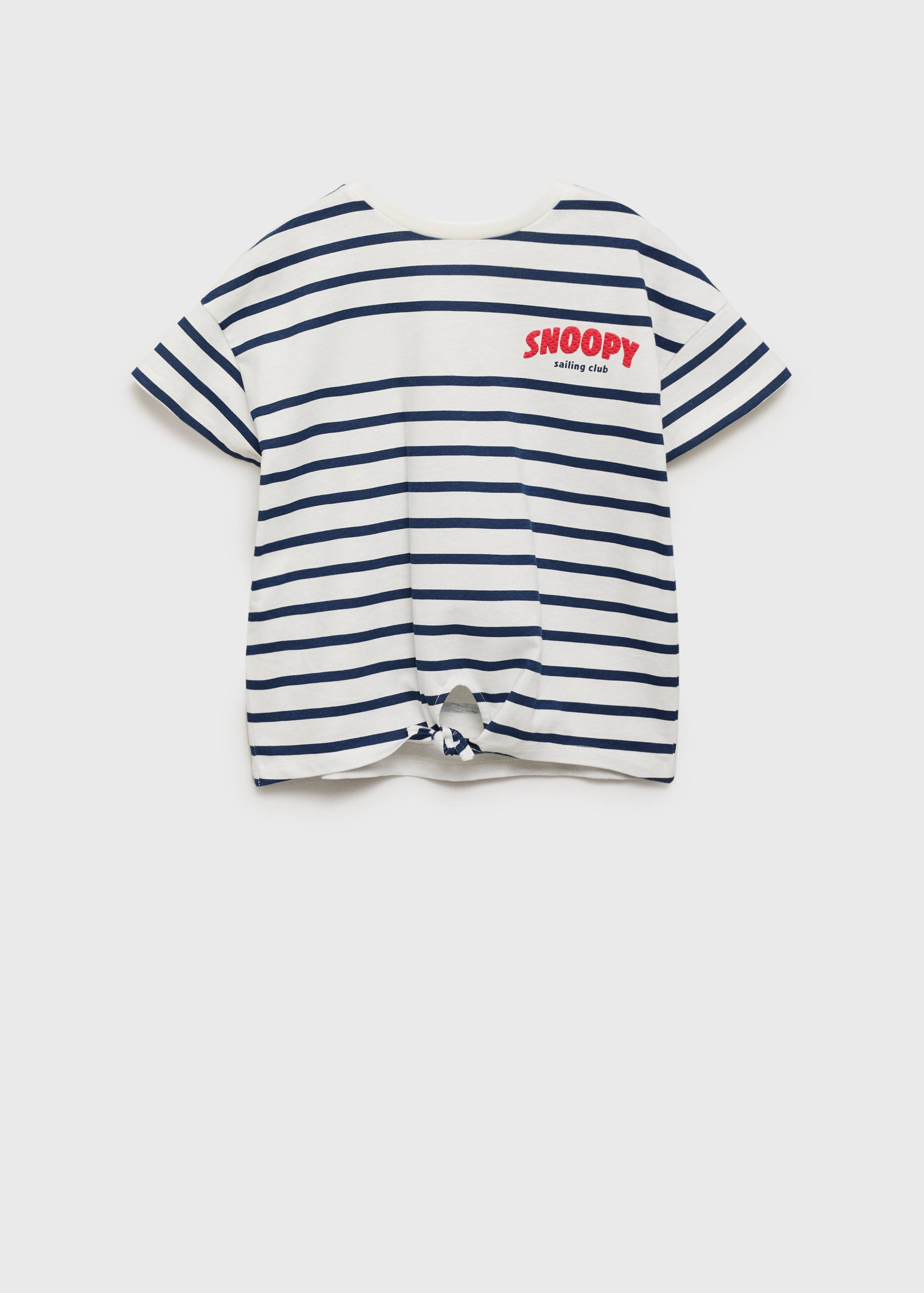 Snoopy striped t-shirt with knot detail - Article without model