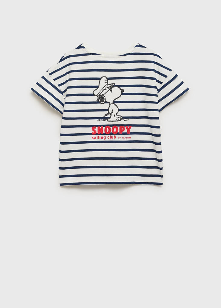 Snoopy striped t-shirt with knot detail — Off White