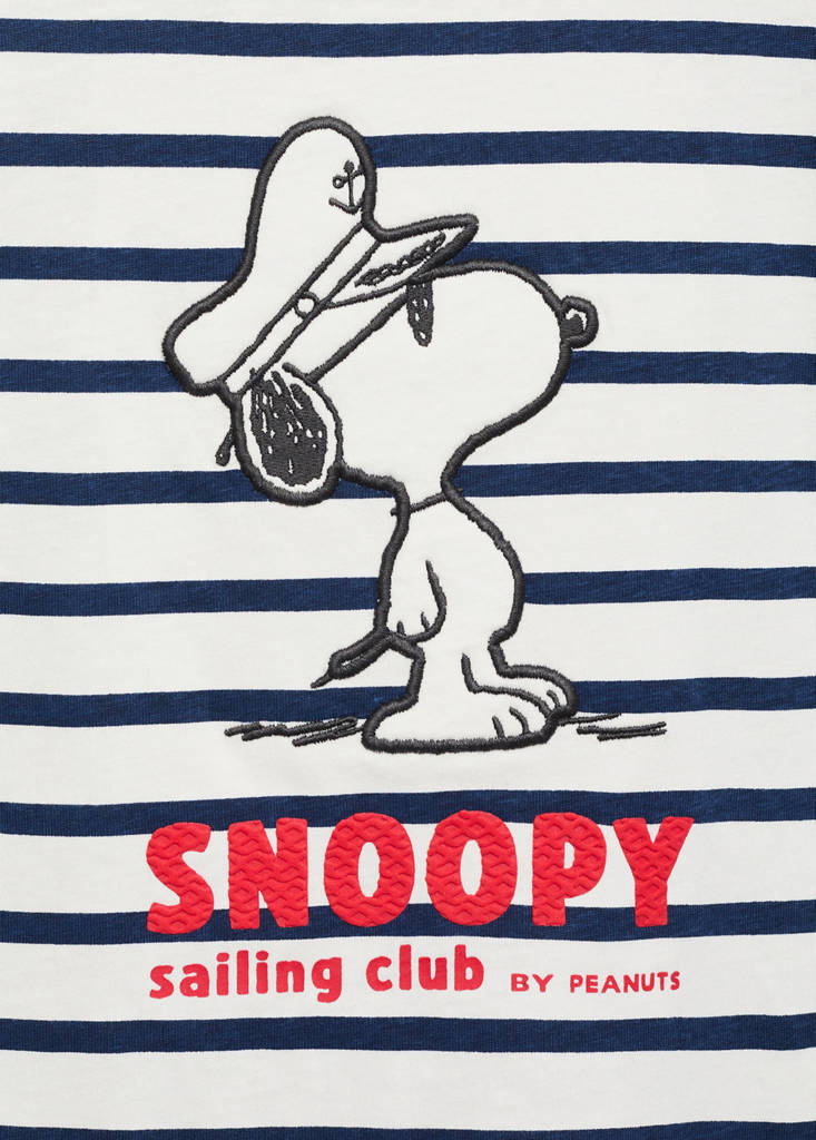 Snoopy striped t-shirt with knot detail — Off White