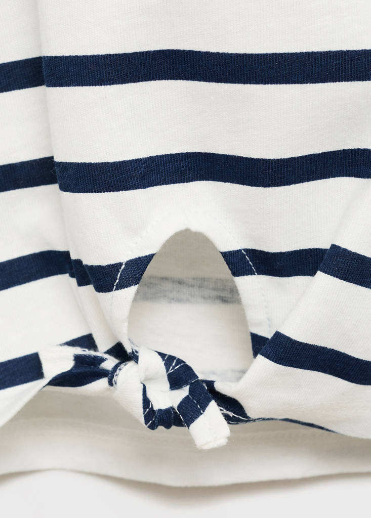 Snoopy striped t-shirt with knot detail — Off White