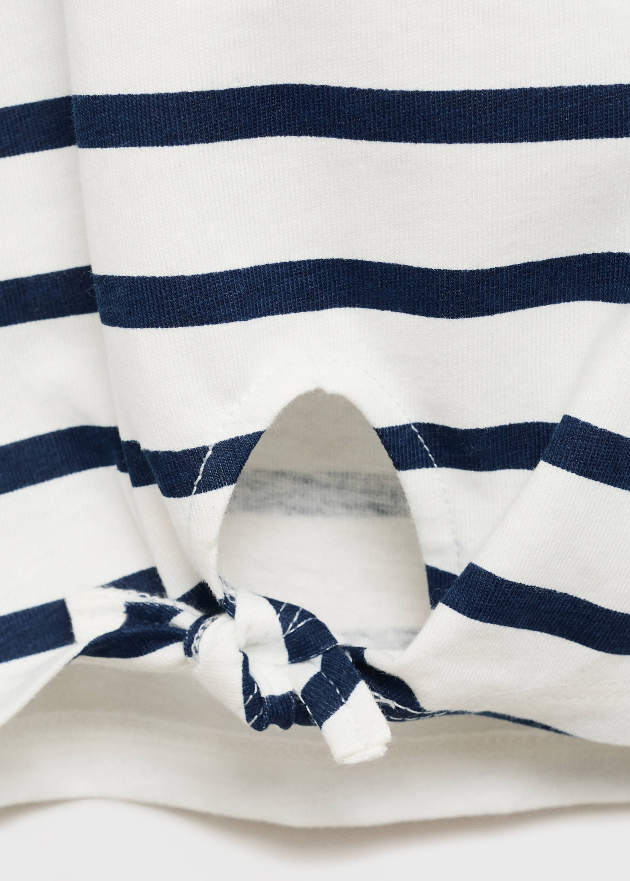 Snoopy striped t-shirt with knot detail - Details of the article 0