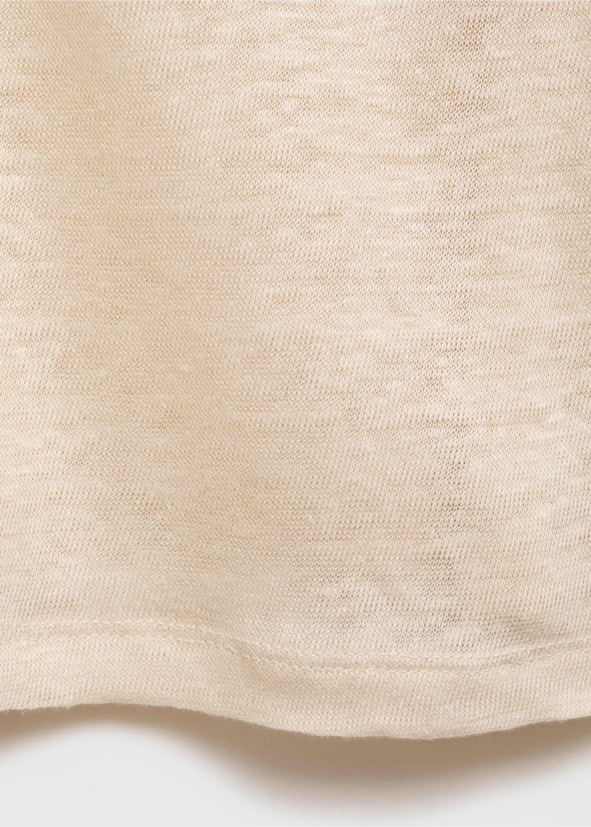 T-shirt lin col V - Détail de l'article 0, Écru. Ref: 87006367-00.