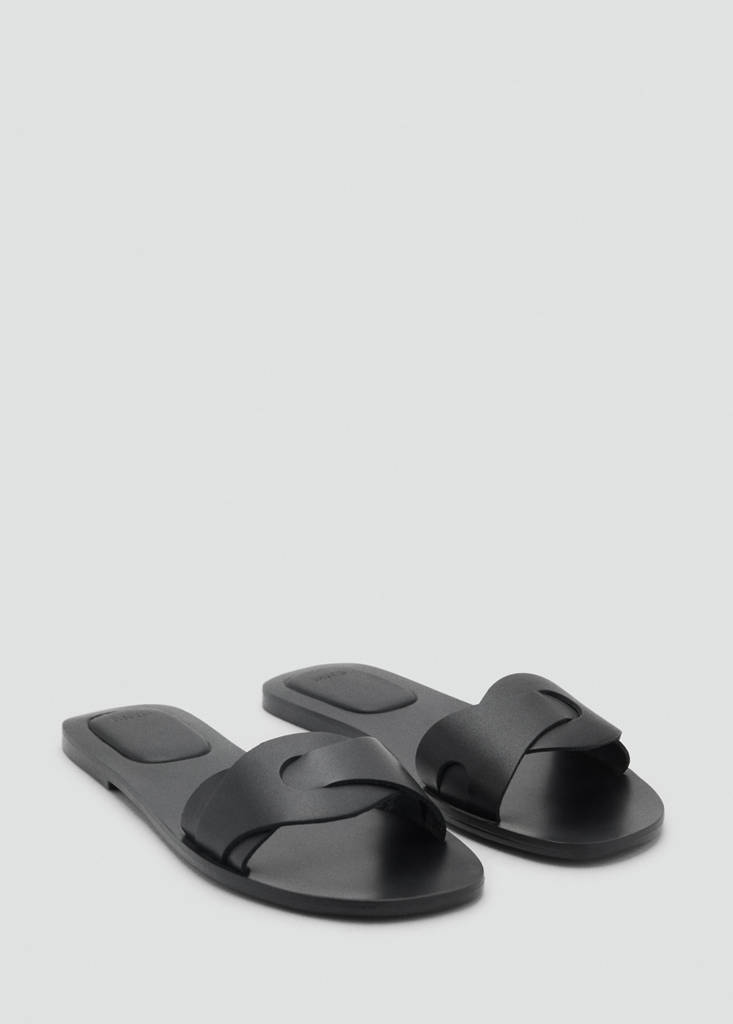 Leather straps sandals — Black