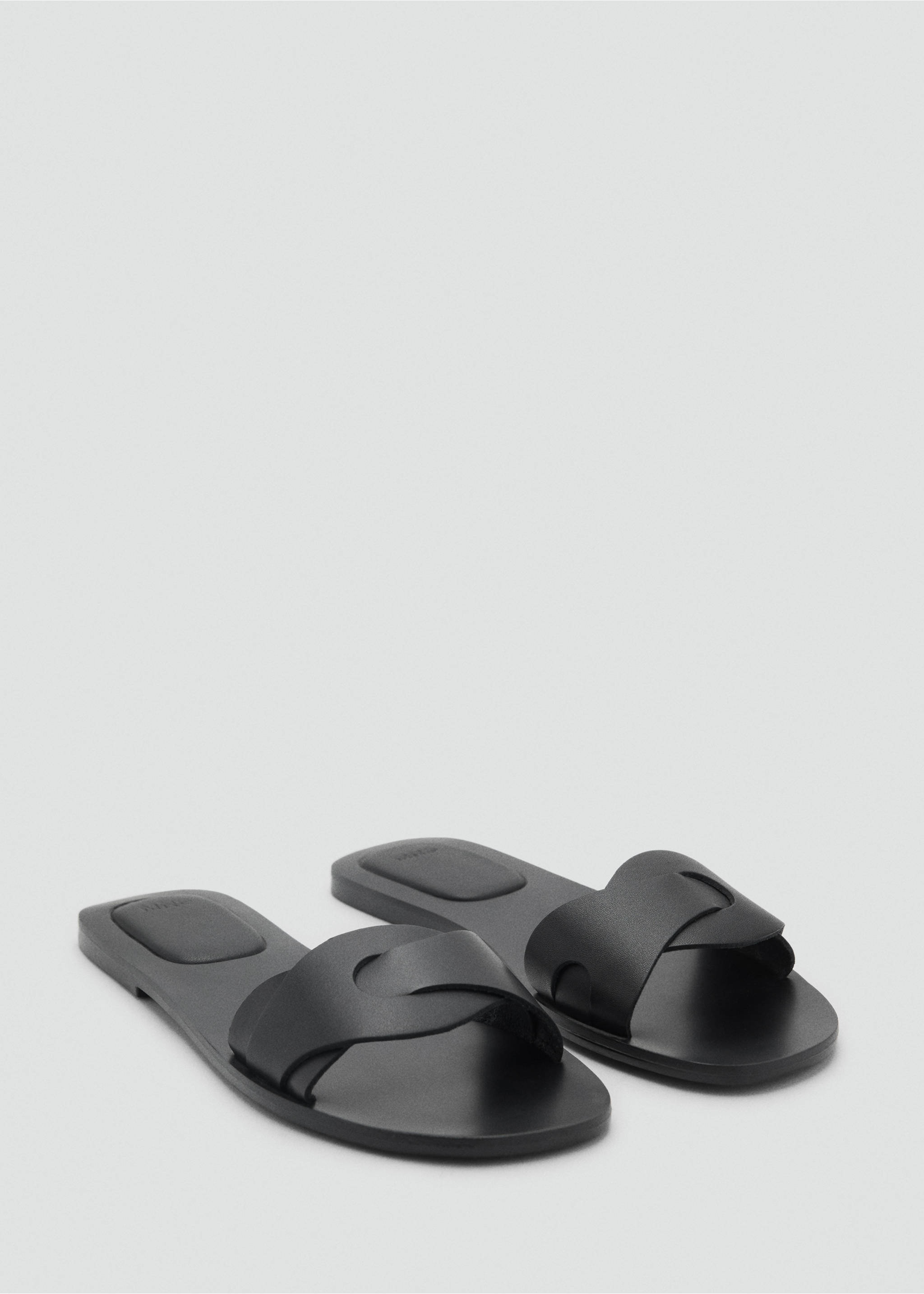 Leather straps sandals - Medium plane, Black. Ref: 87006374-00.