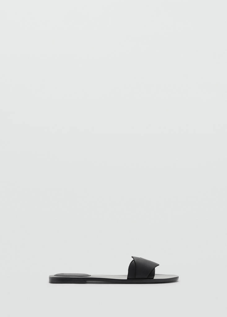 Leather straps sandals — Black