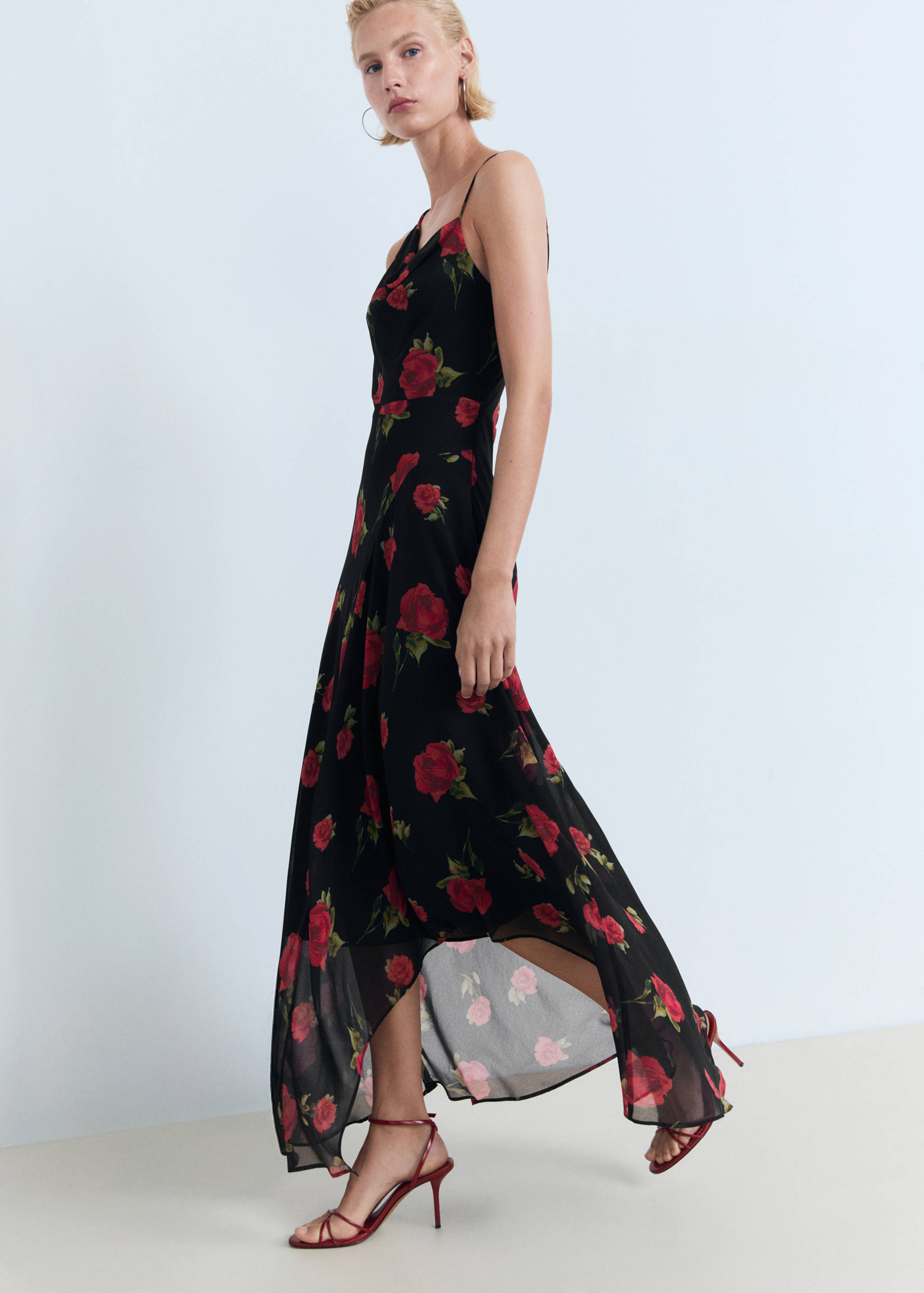 Long floral-print dress - Details of the article 2