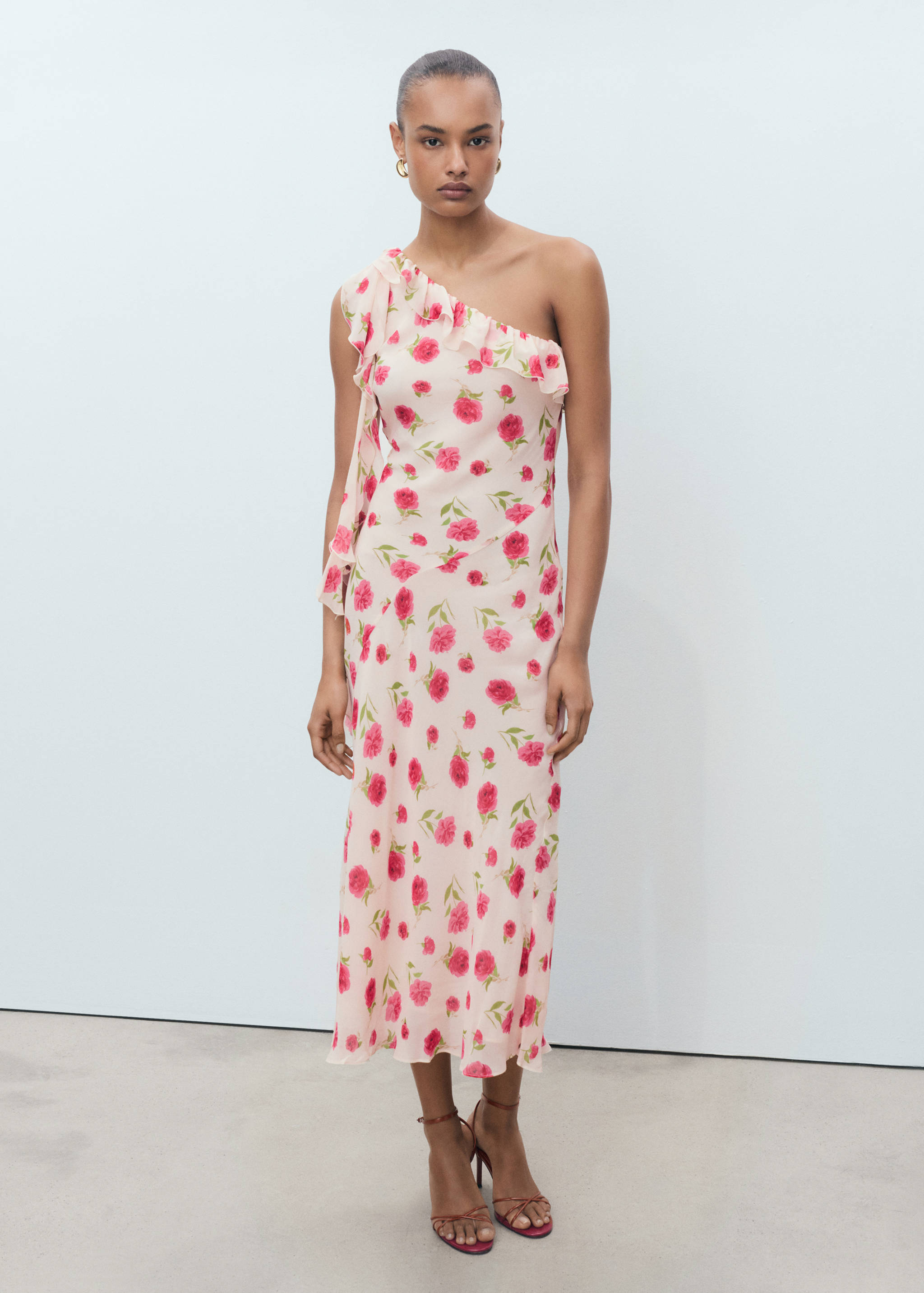 Robe à fleurs volantée - Plan général