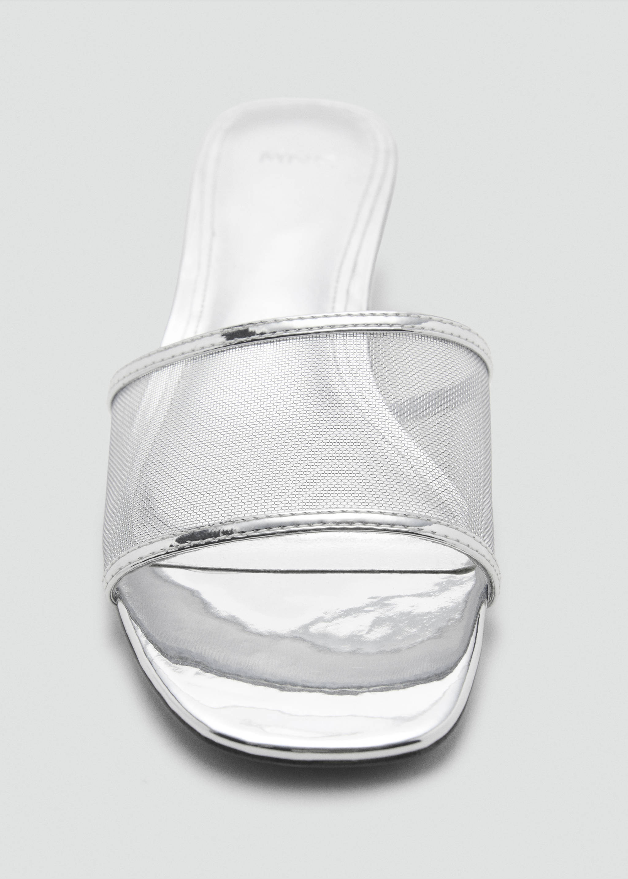Kitten sandals with mesh strap - Details of the article 3, Silver. Ref: 87006712-00.