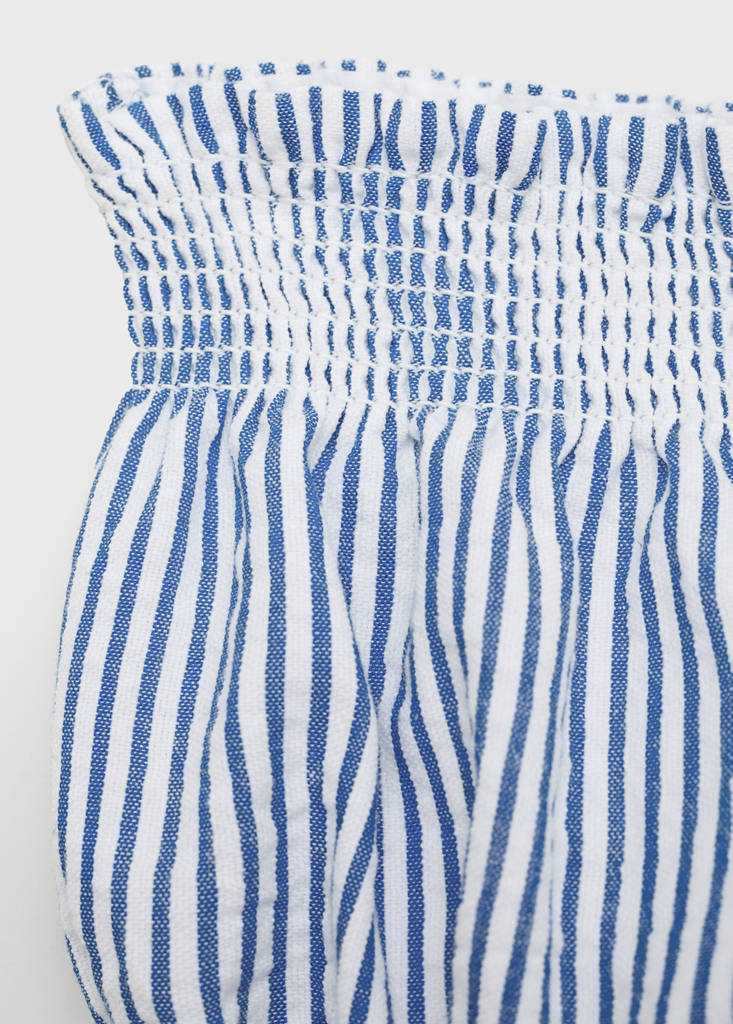 Striped cotton shorts — Blue