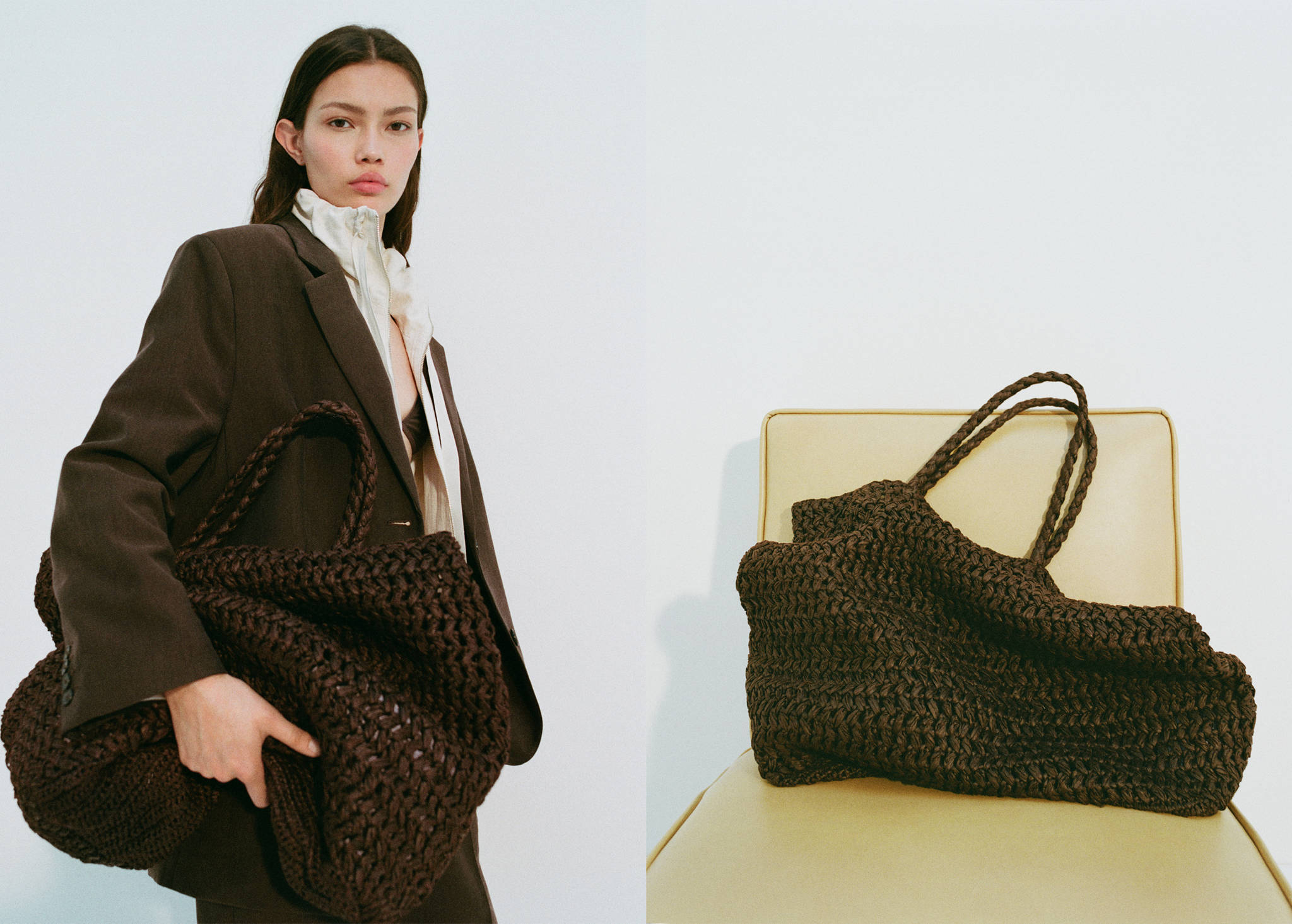 Natural fibre maxi bag - Panoramic plane
