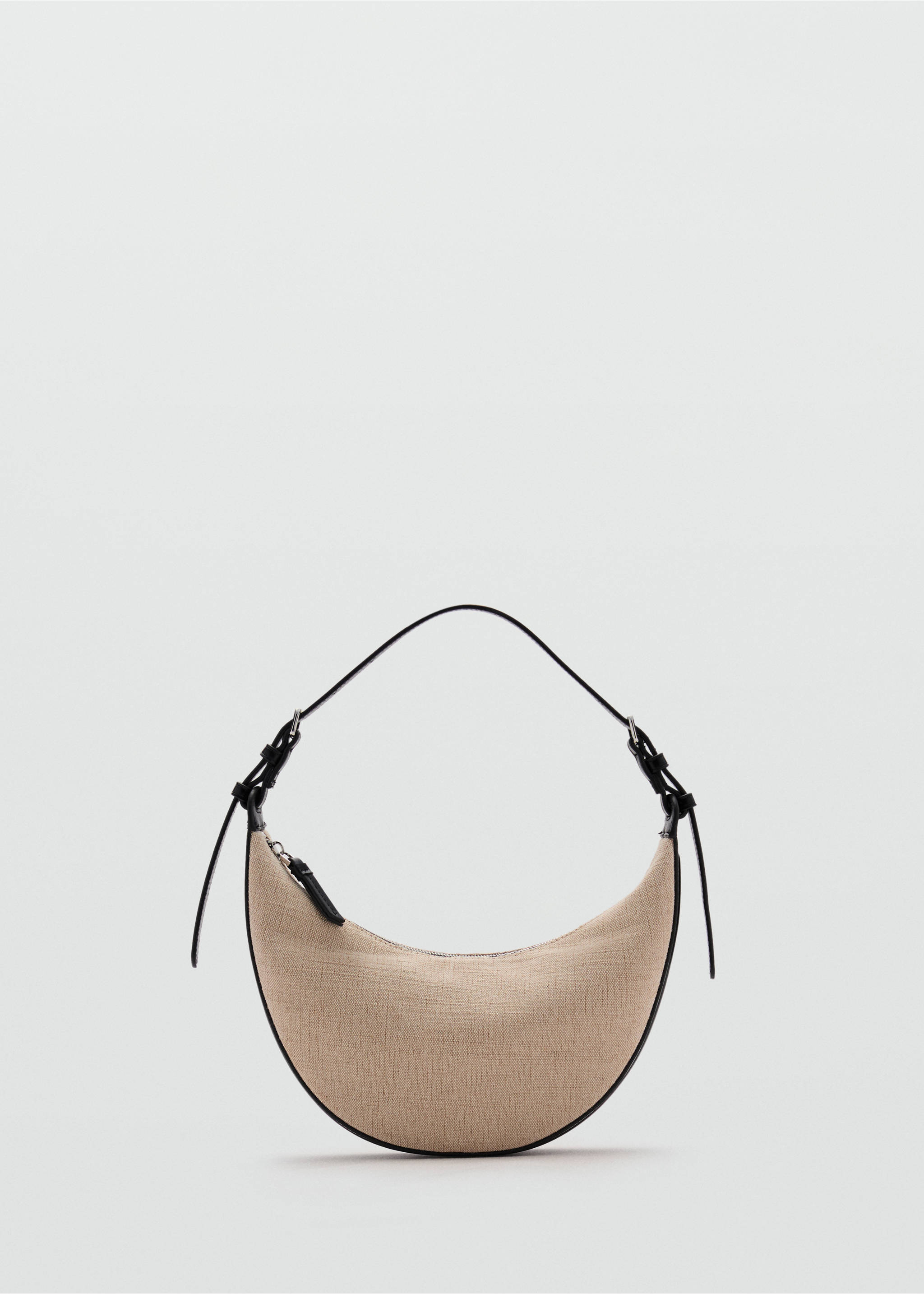 Mini oval linen-blend shoulder bag - Article without model, Black. Ref: 87007169-00.