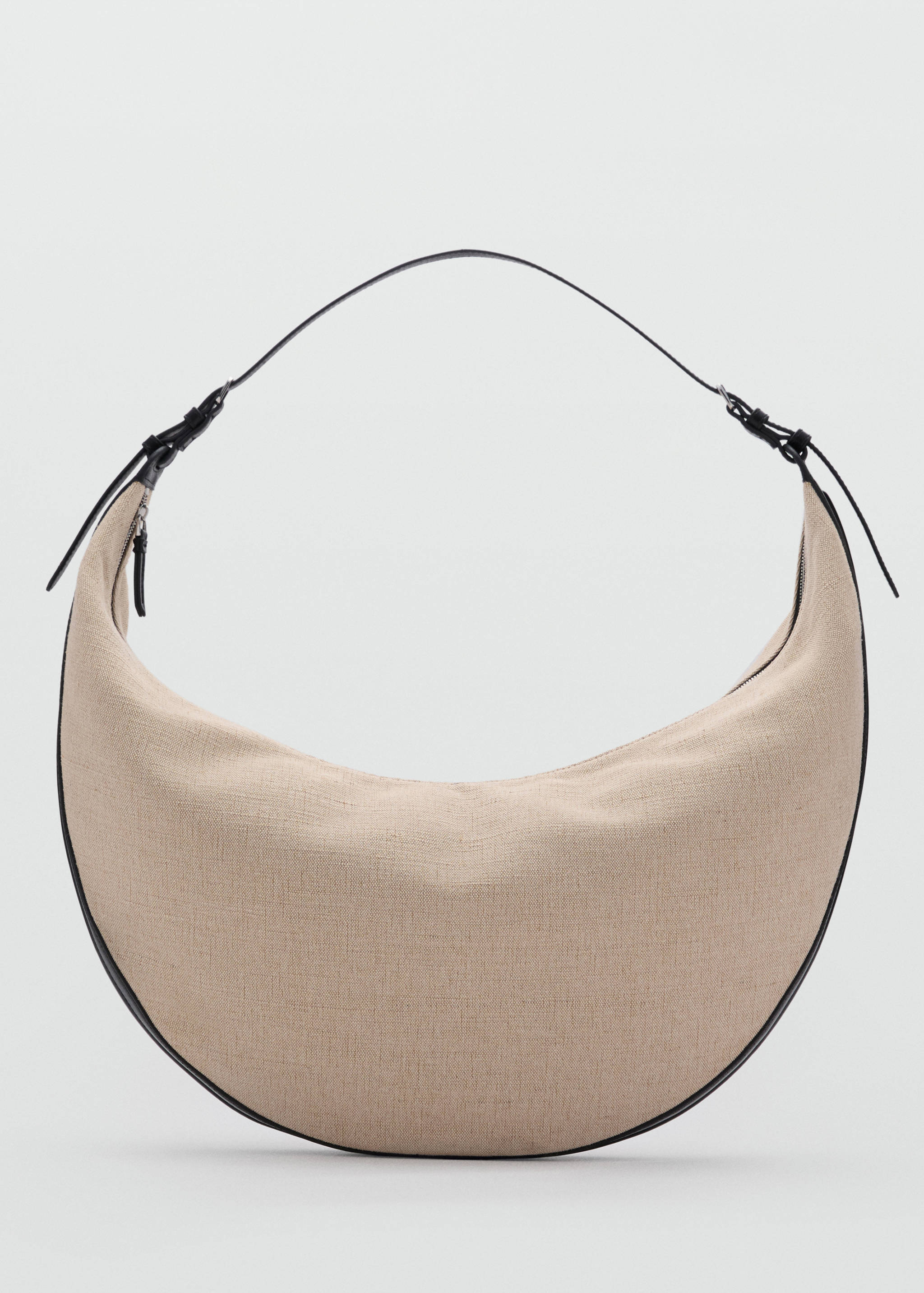 Oval linen-blend shoulder bag - Article without model