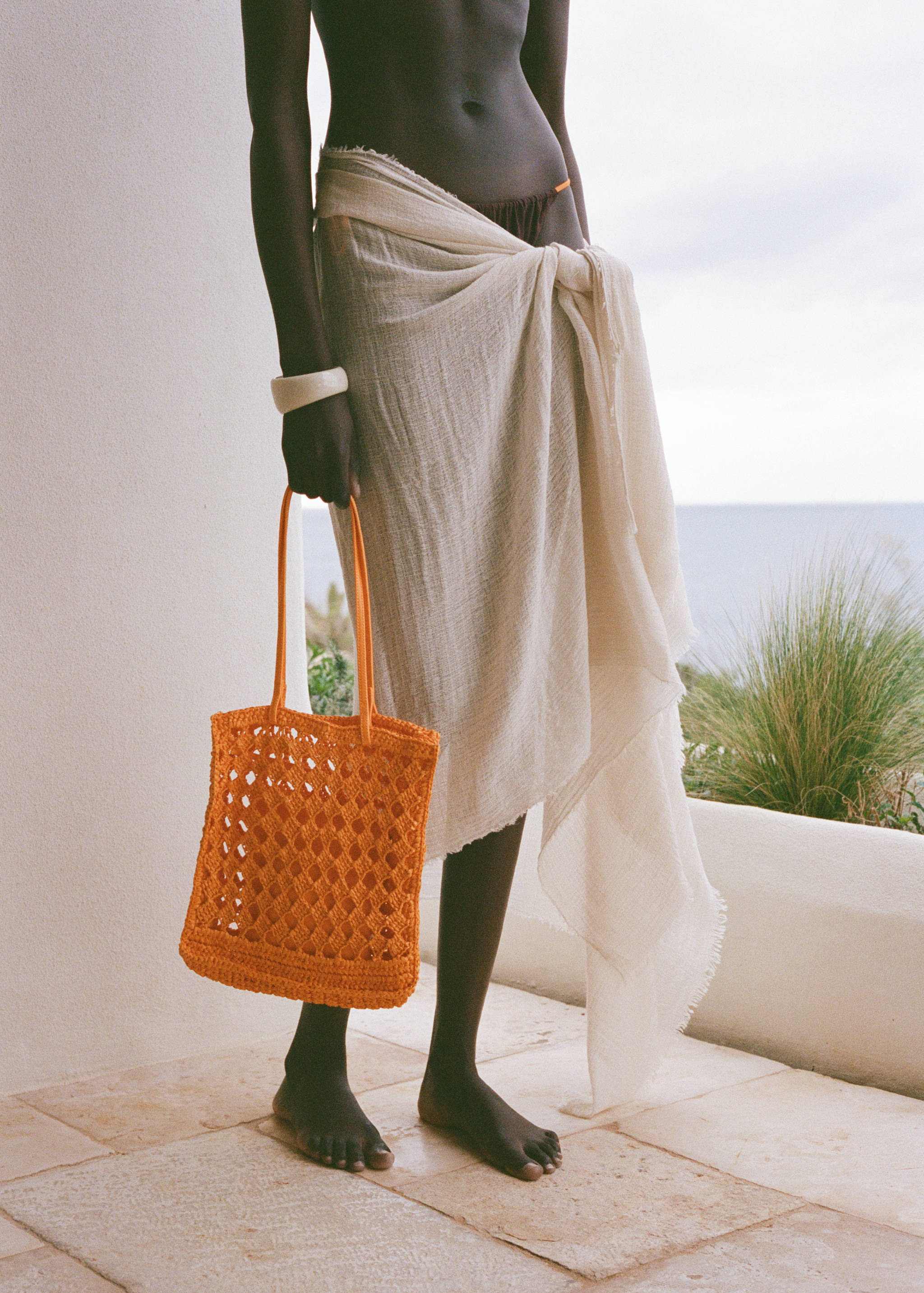 Sac cabas fibre naturelle ajouré - Plan général