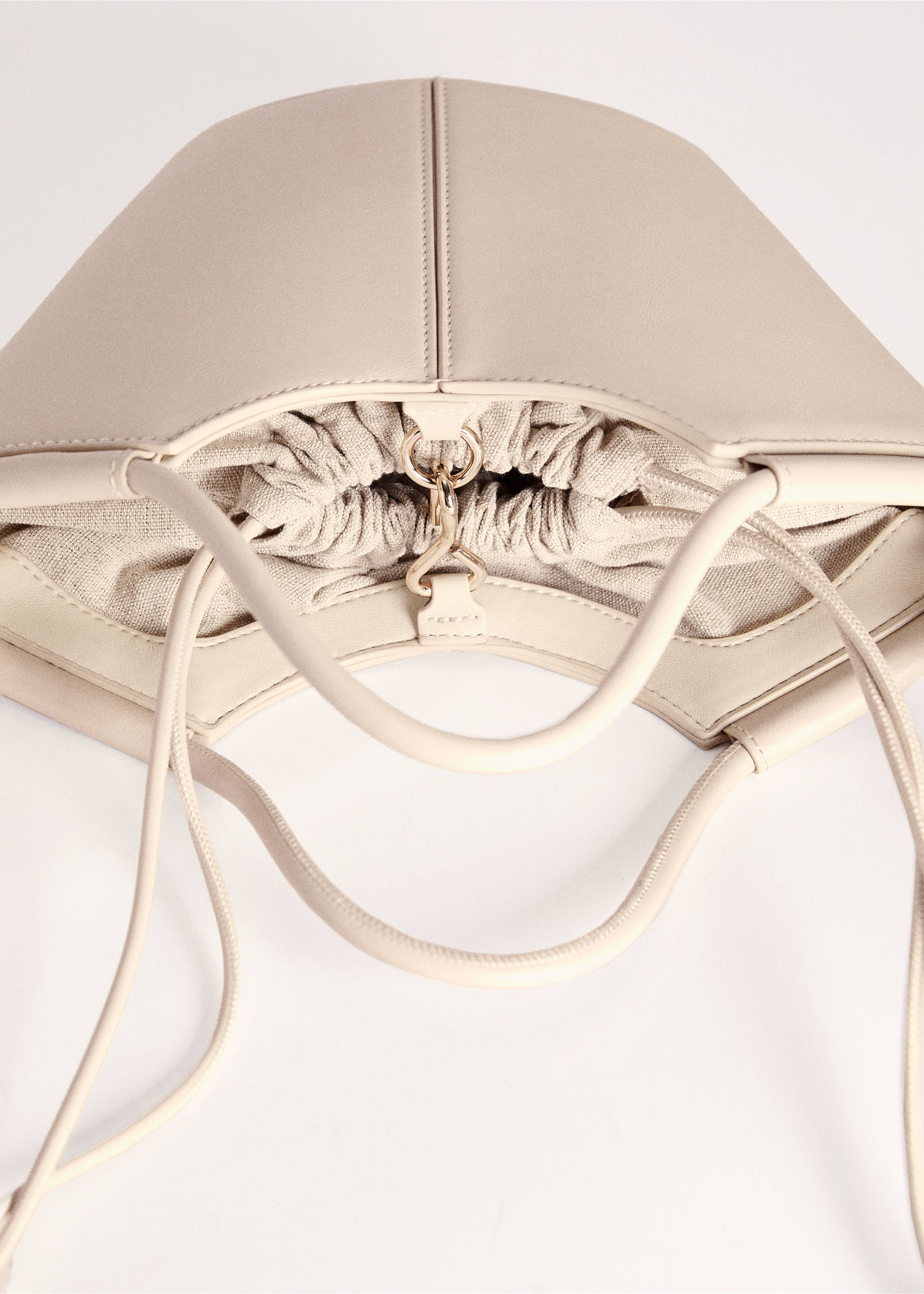Bolso bandolera mini estilo shopper - Detalle del artículo 5, Blanco roto. Ref: 87007174-00.