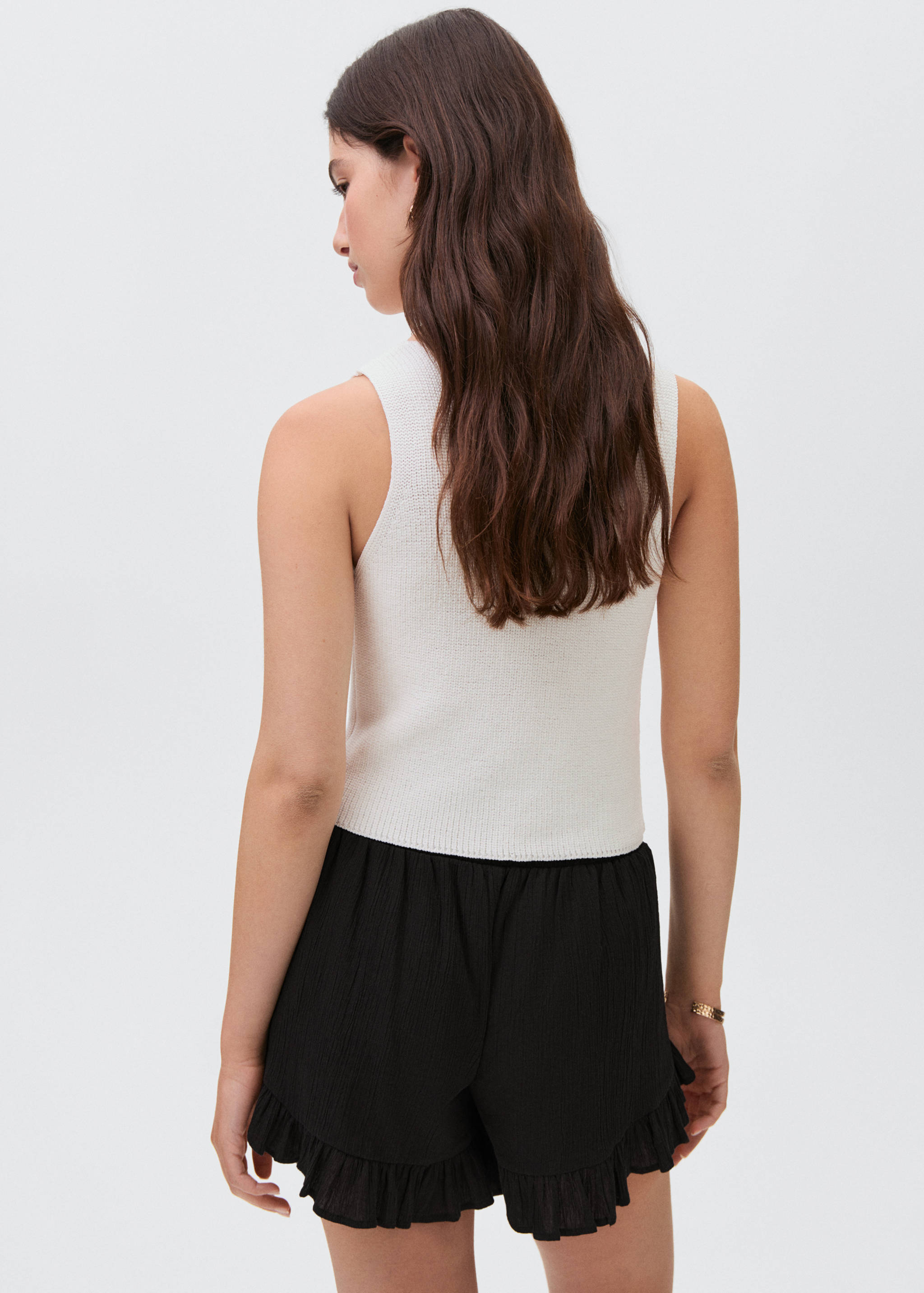 Beaded embroidered shorts - Reverse of the article