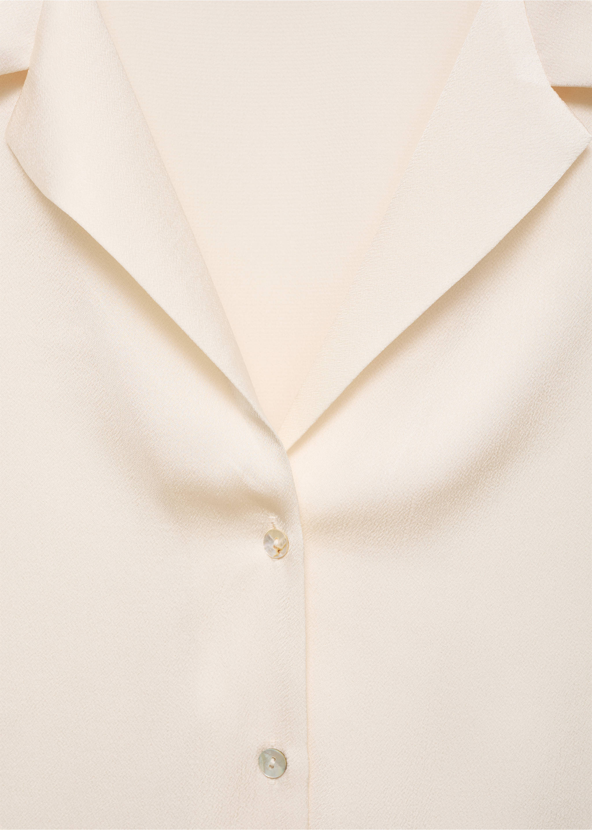 Short-sleeved satin shirt - Details of the article 8, Off White. Ref: 87007185-00.
