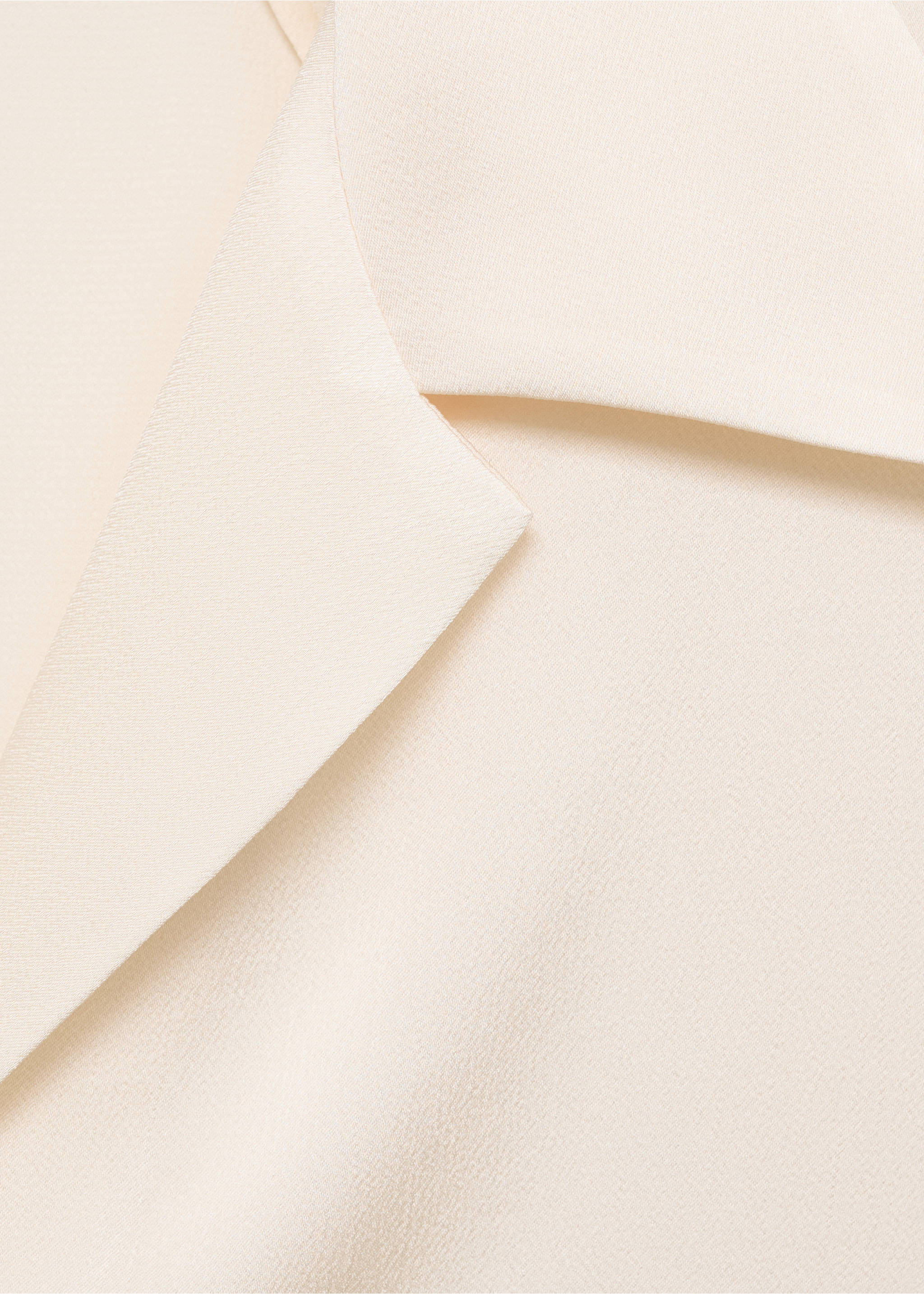 Short-sleeved satin shirt - Details of the article 0, Off White. Ref: 87007185-00.
