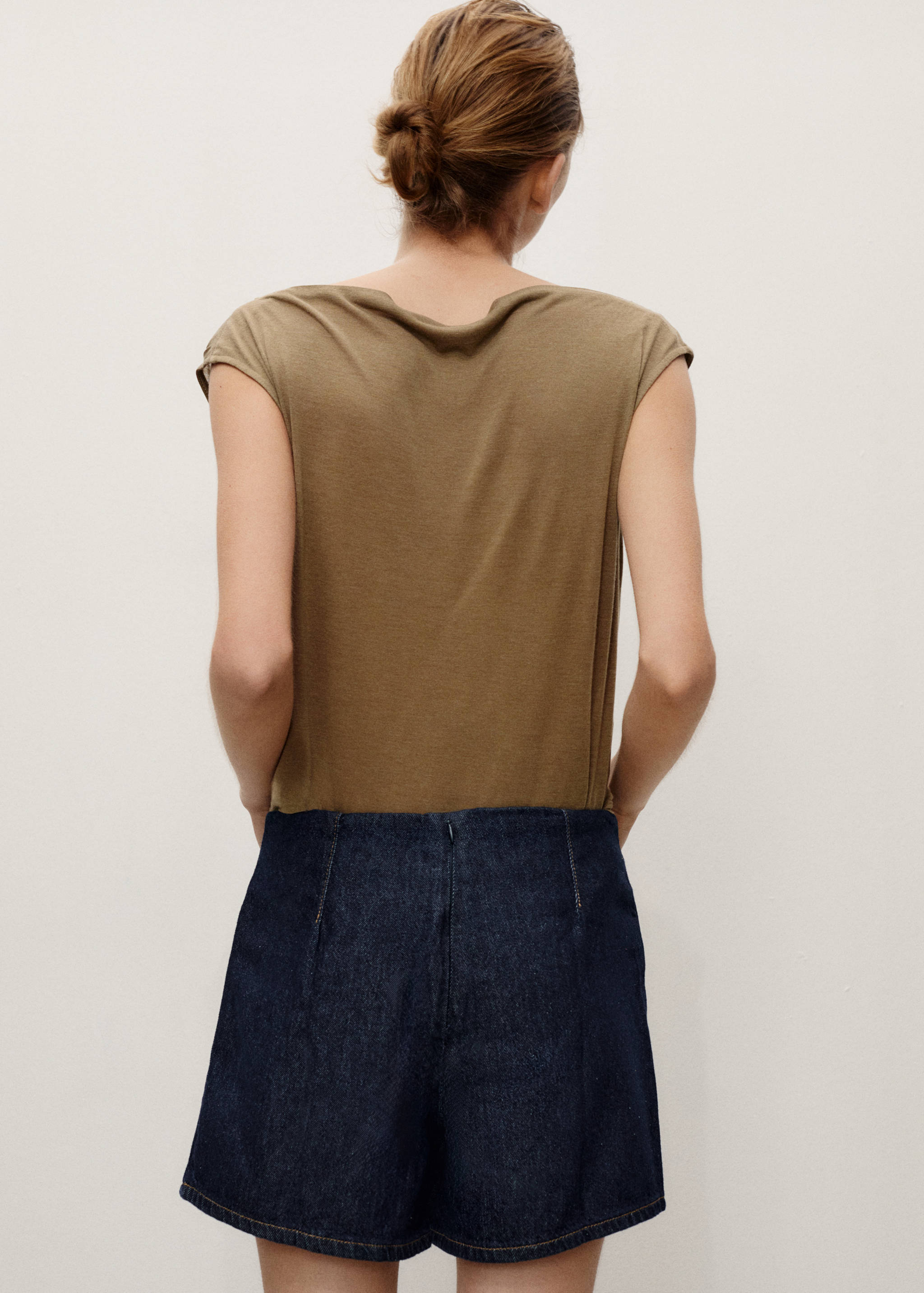 Wrapped denim skort - Reverse of the article