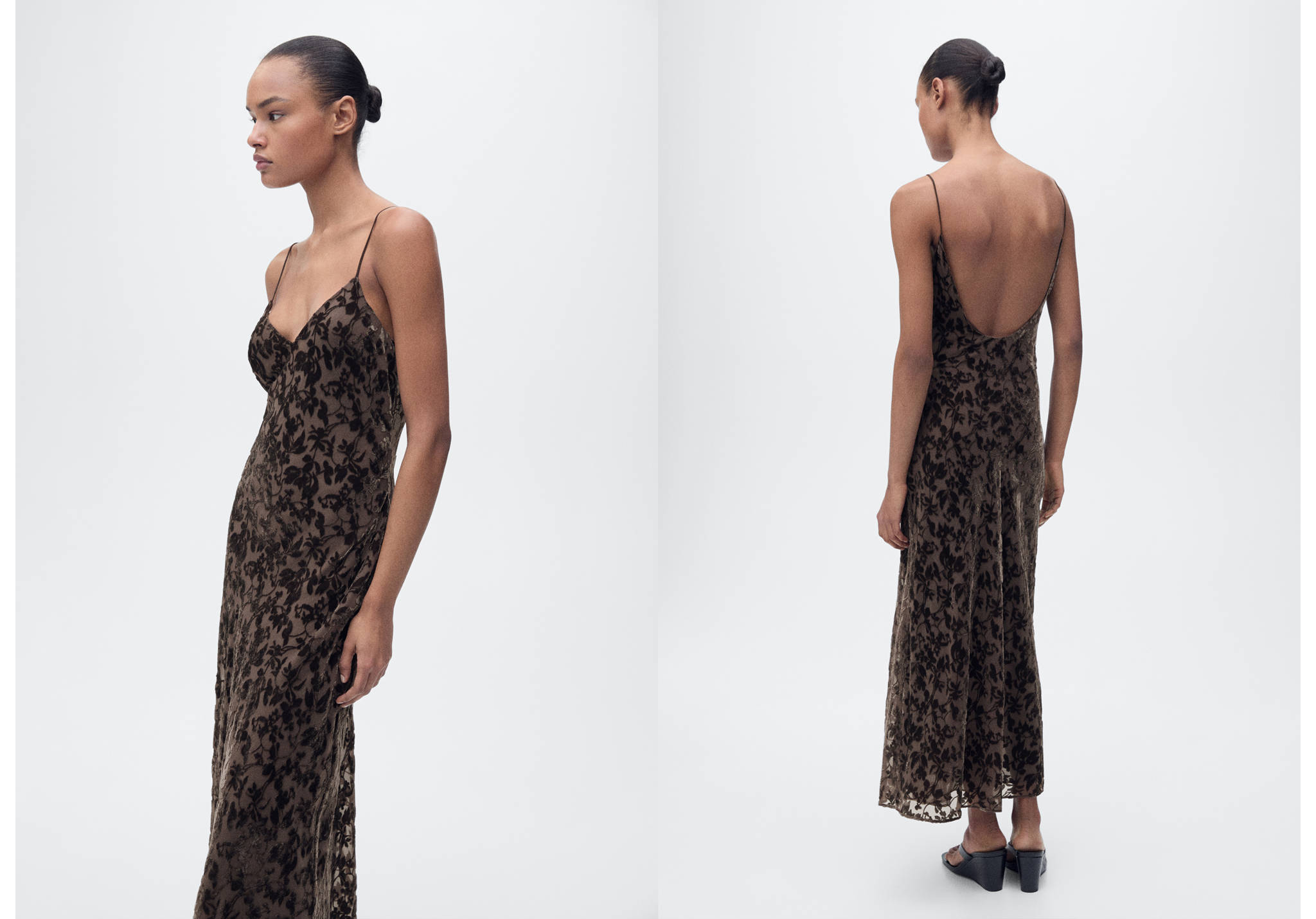 Robe dévorée à fleurs - Plan panoramique