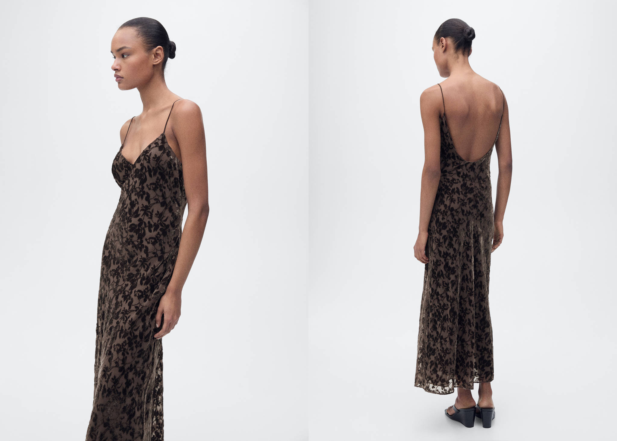 Devoré floral dress - Panoramic plane