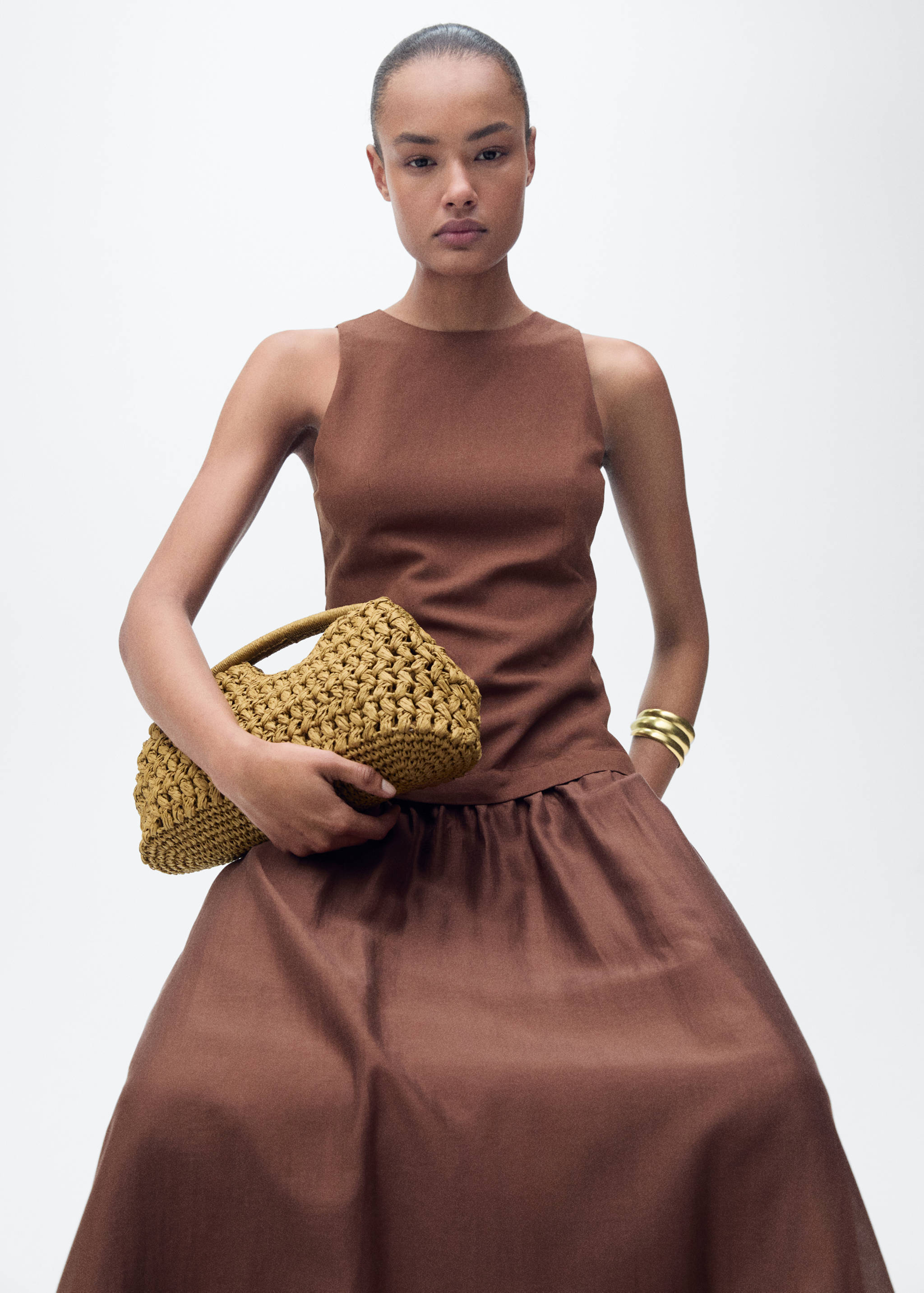 Robe midi tissu combiné - Détail de l'article 2