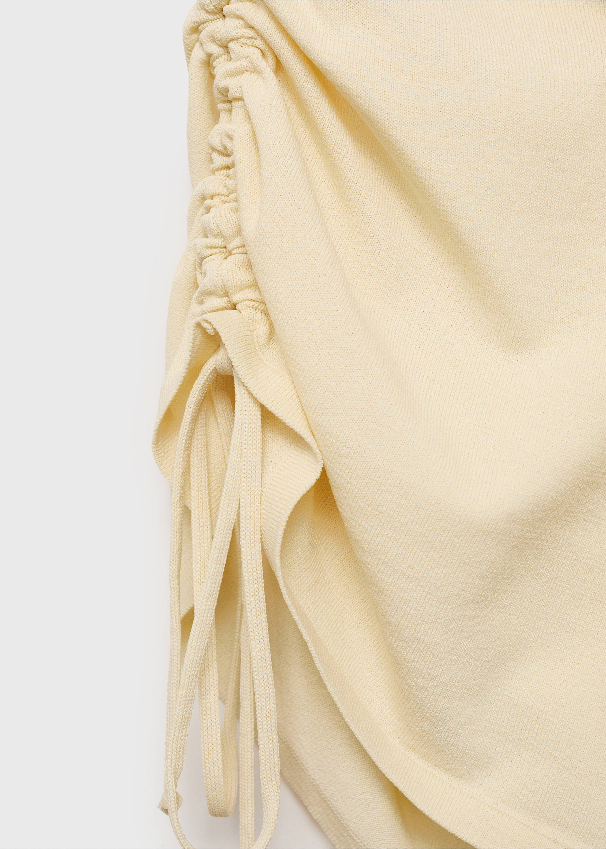 Side gathered knitted top - Details of the article 0, Ecru. Ref: 87007196-00.