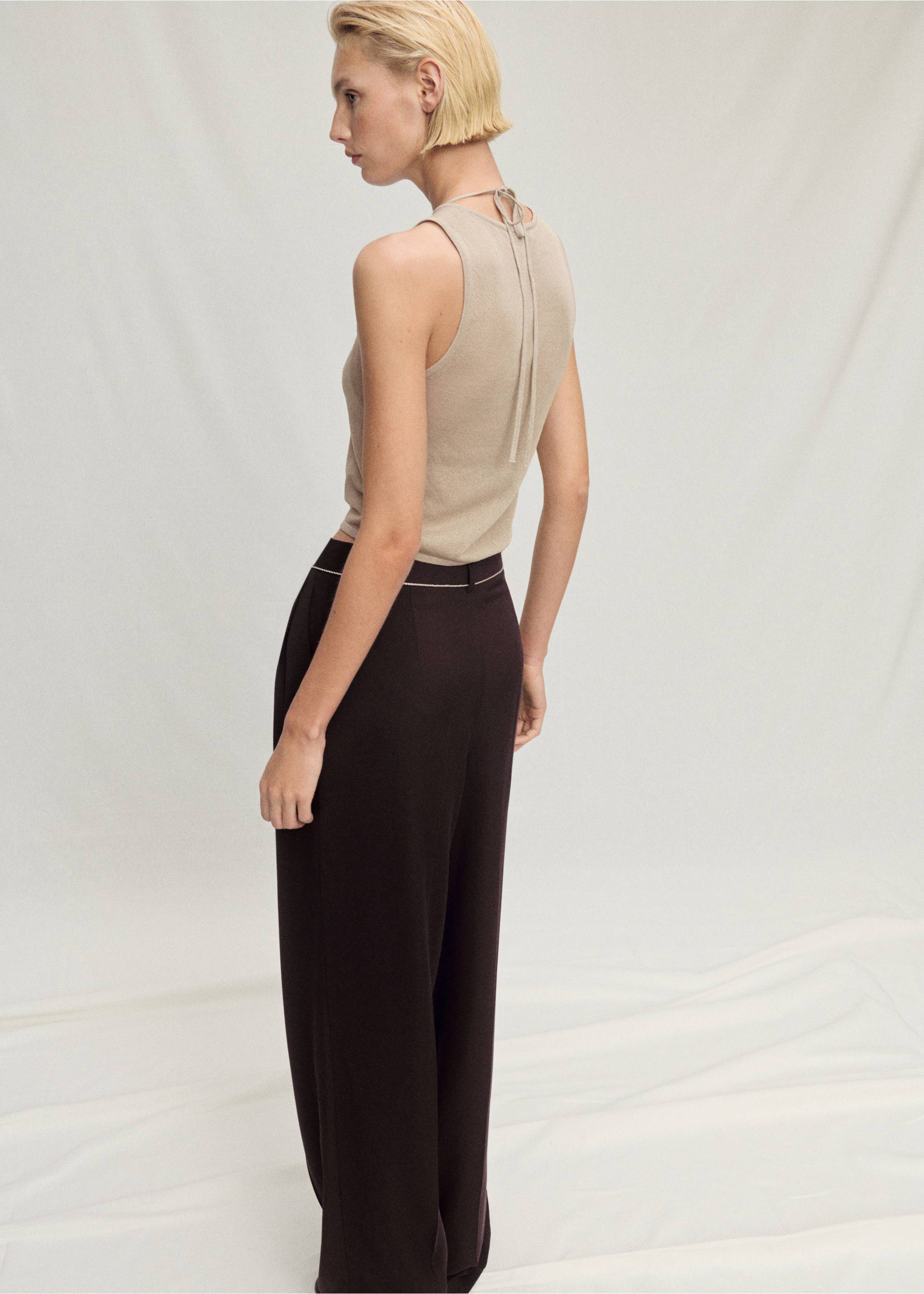 Top maille combiné - Verso de l’article, Sable. Ref: 87007197-00.