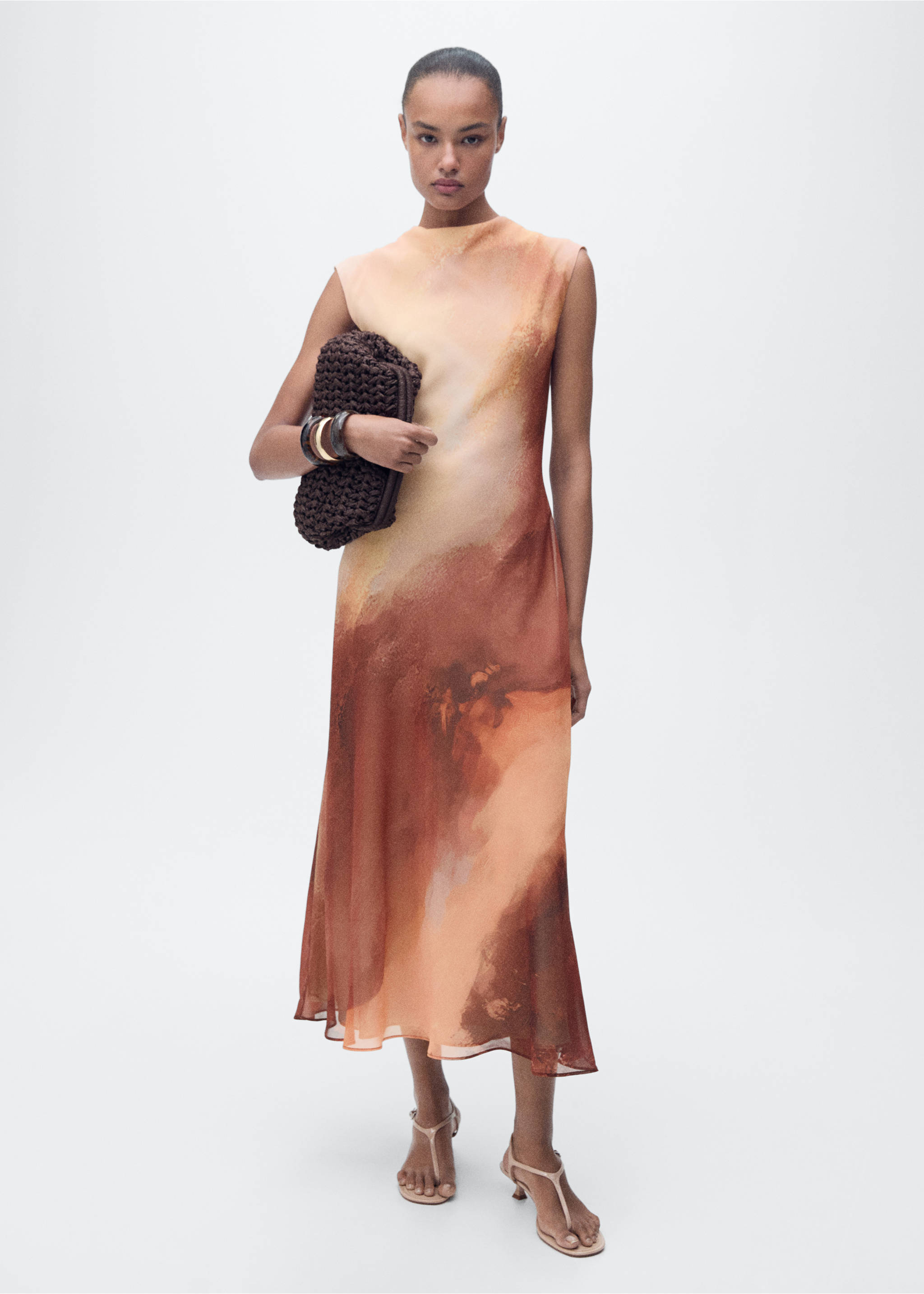 Long gradient dress - General plane, Peach. Ref: 87007201-00.
