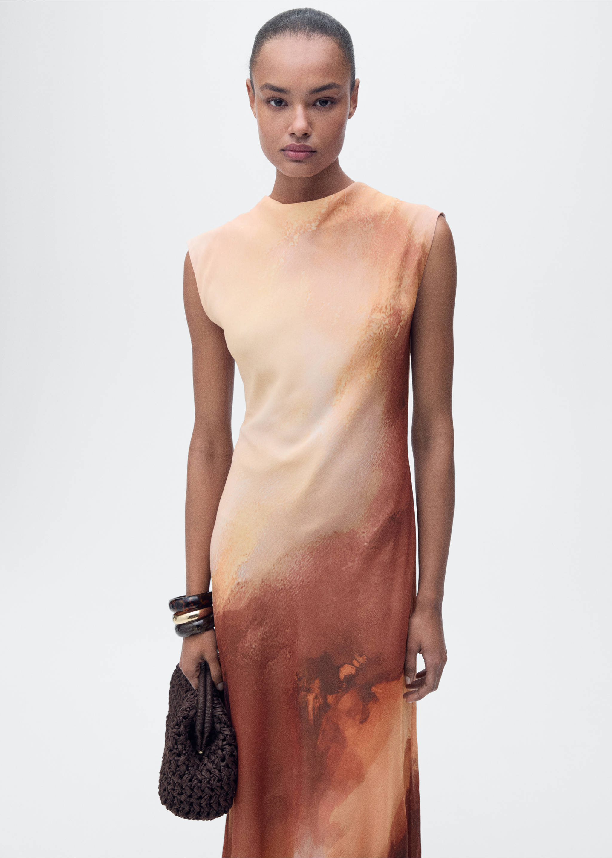 Long gradient dress - Reverse of the article, Peach. Ref: 87007201-00.